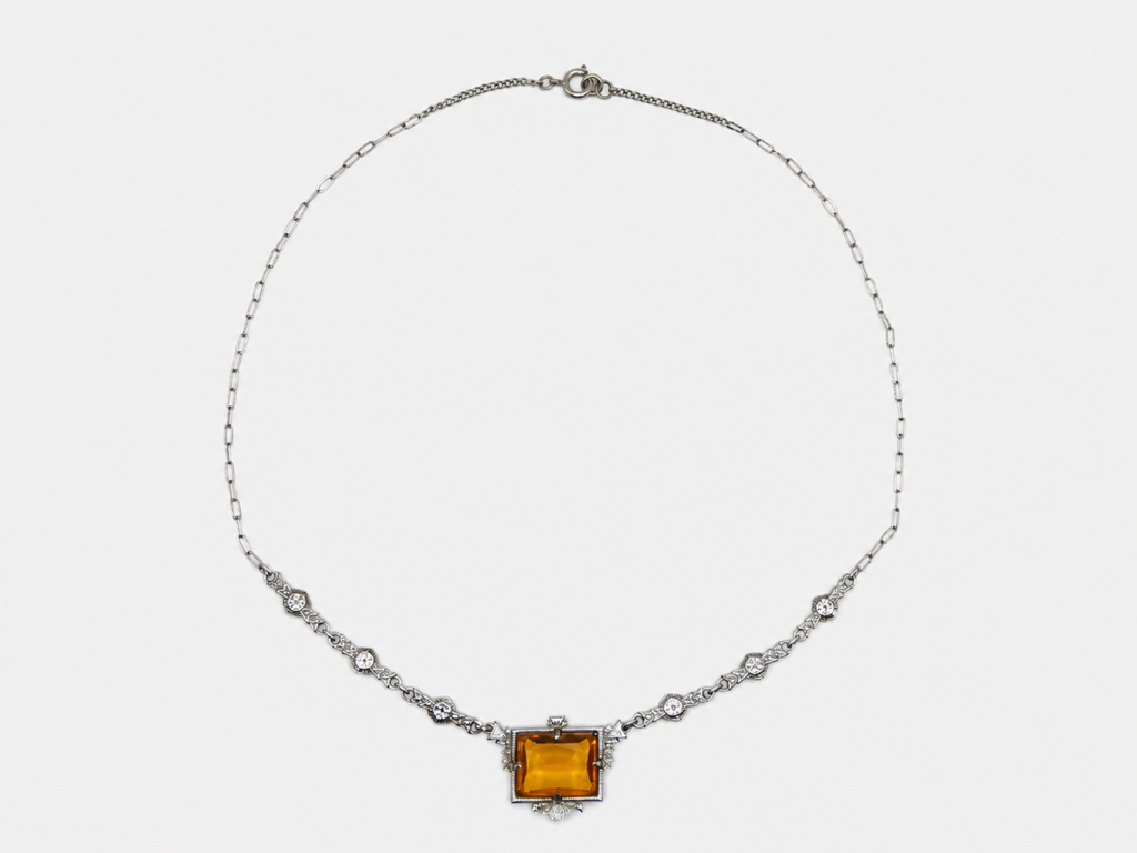 Vintage Art Deco Citrine Necklace