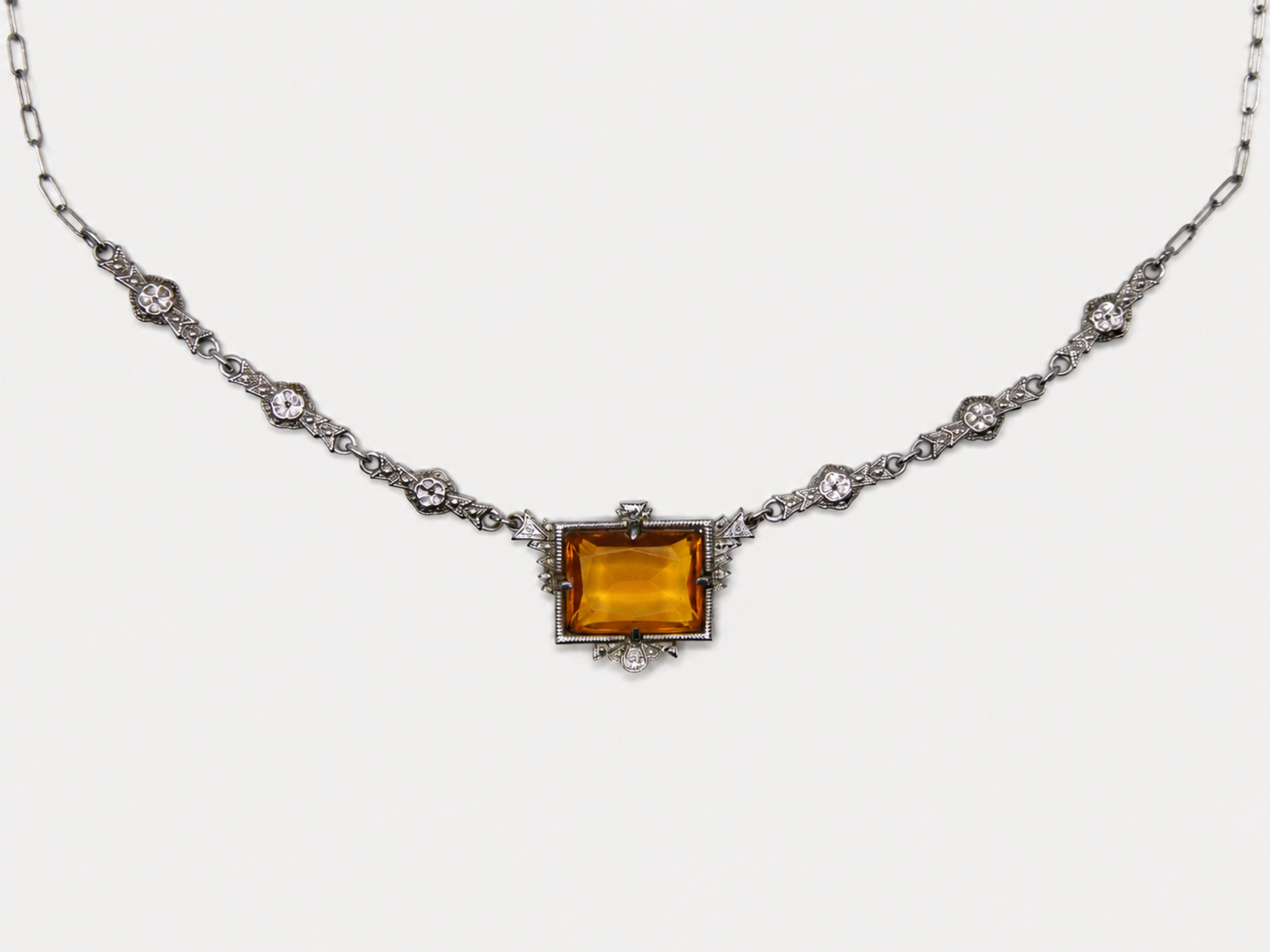 Vintage Art Deco Citrine Necklace