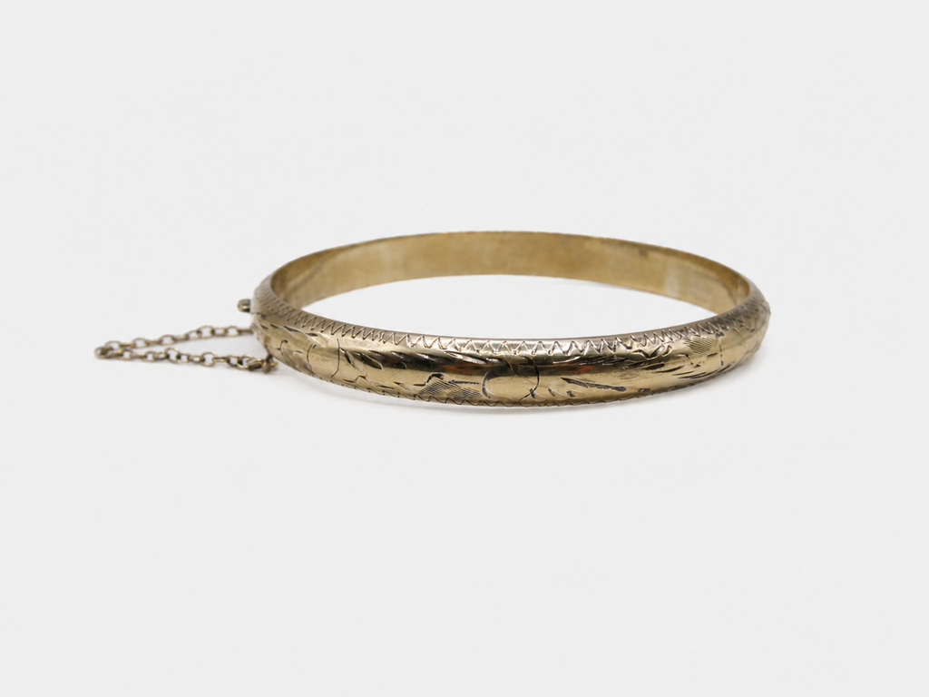 Vintage Gold Etched Bangle