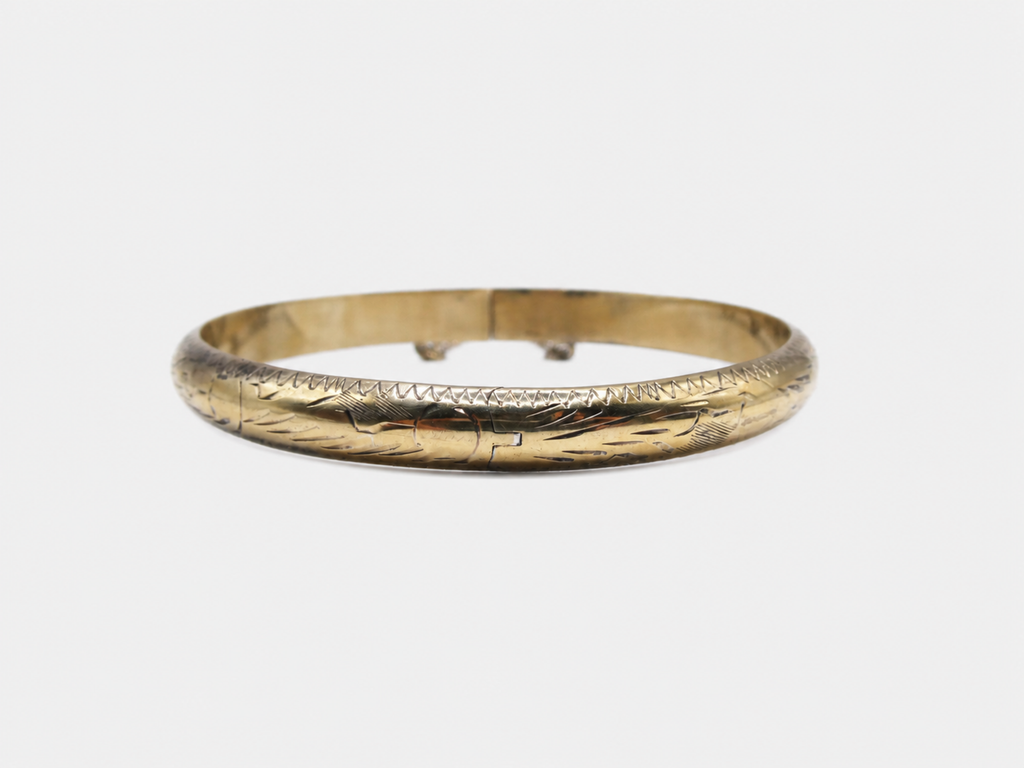 Vintage Gold Etched Bangle