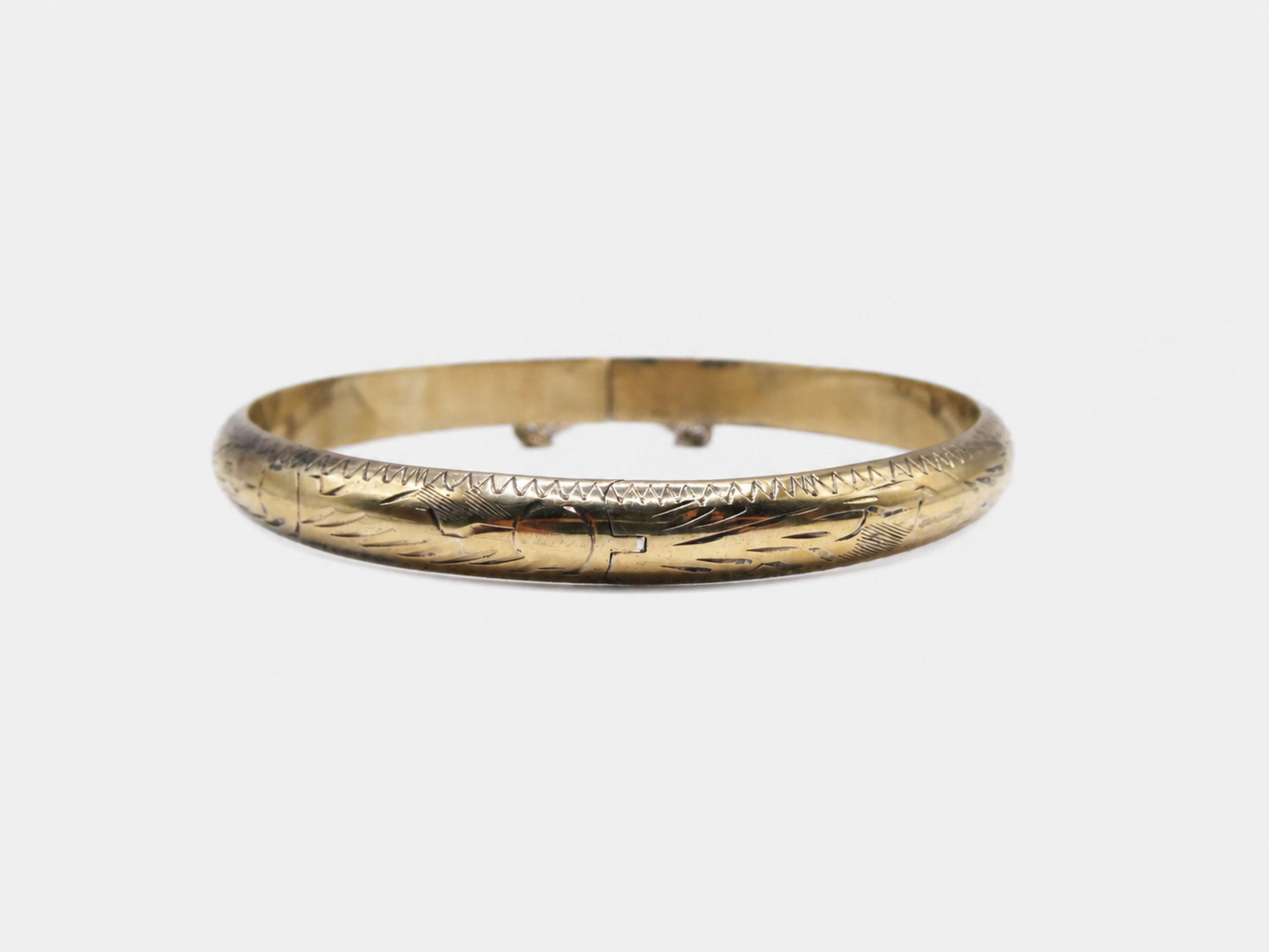 Vintage Gold Etched Bangle