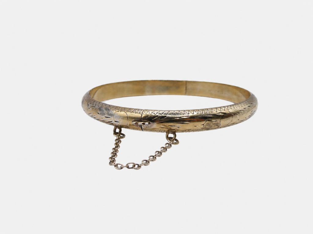 Vintage Gold Etched Bangle