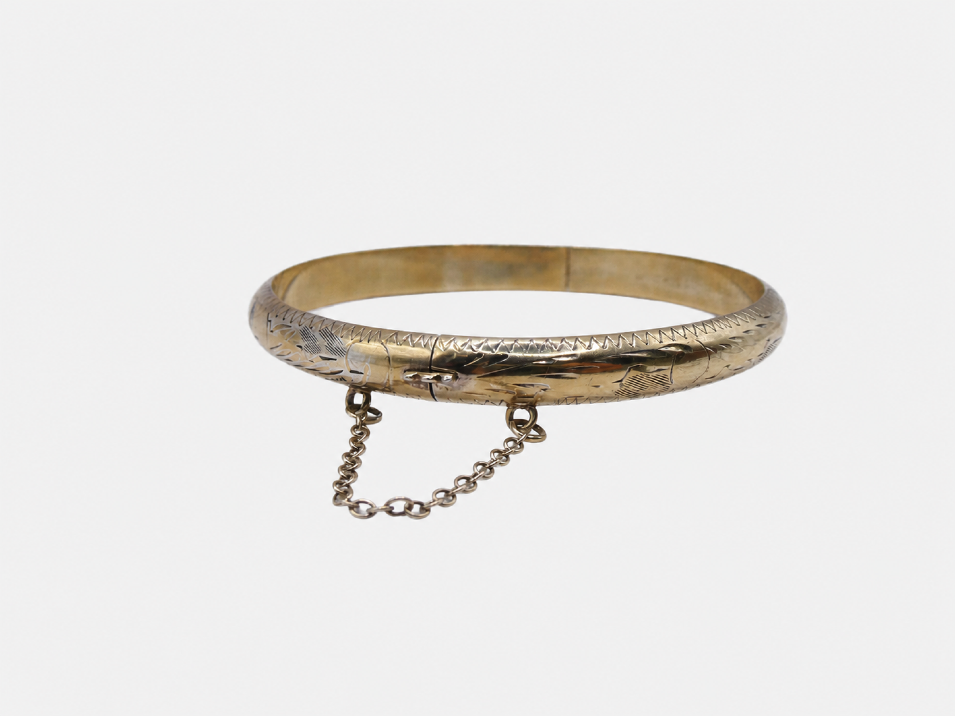 Vintage Gold Etched Bangle