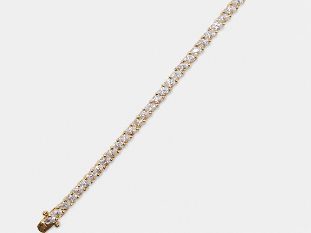 Vintage Gold Marquise Tennis Bracelet