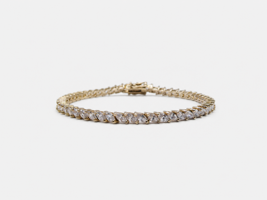 Vintage Gold Marquise Tennis Bracelet