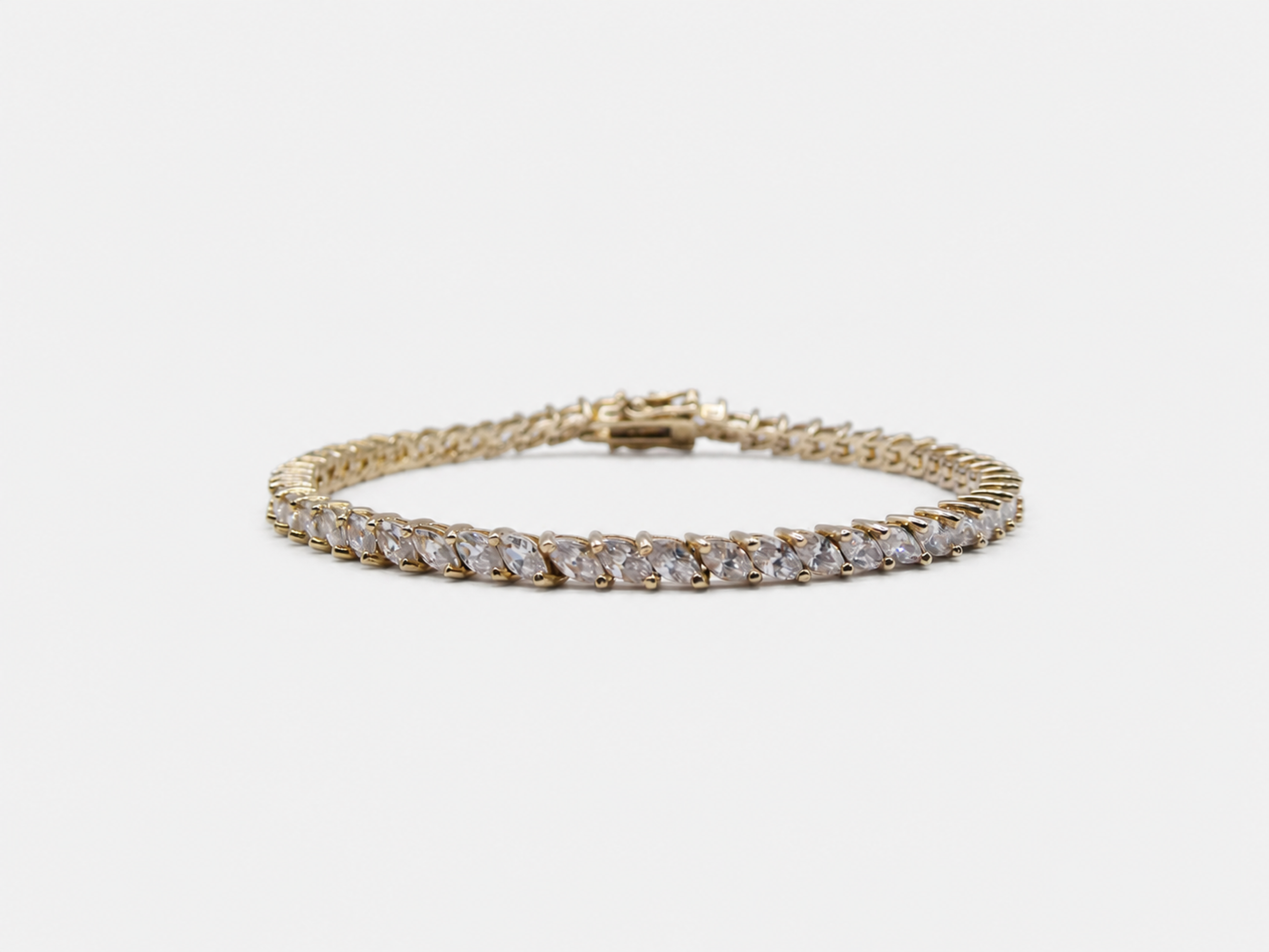 Vintage Gold Marquise Tennis Bracelet