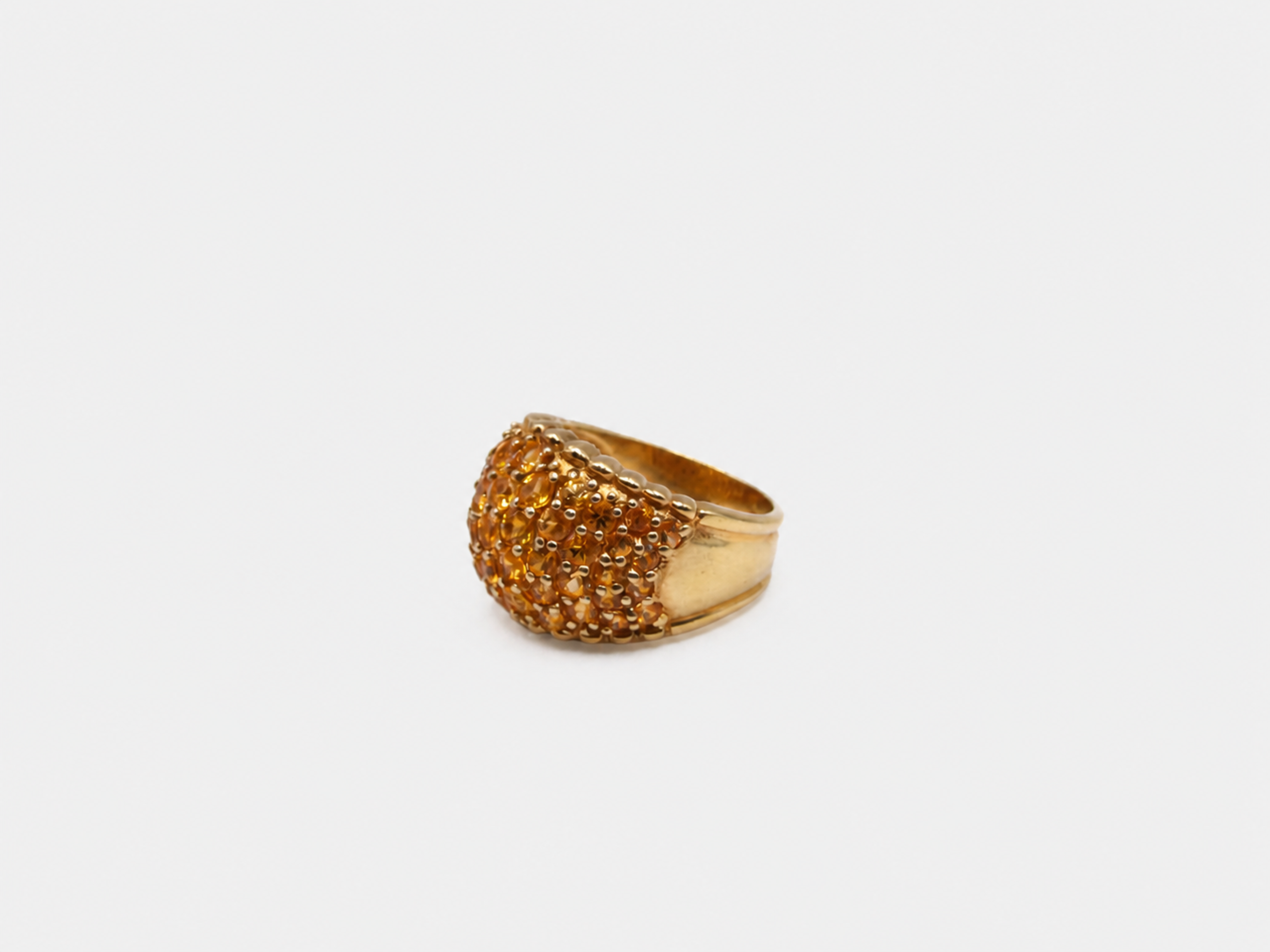 Vintage Gold Citrine Cluster Ring