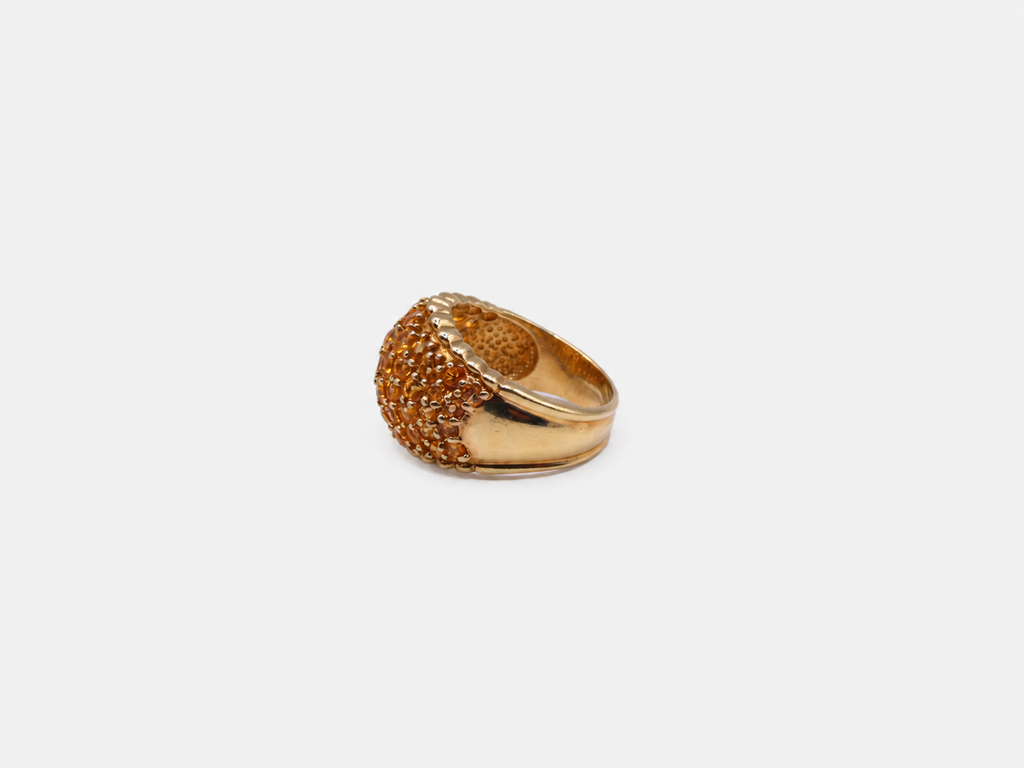 Vintage Gold Citrine Cluster Ring