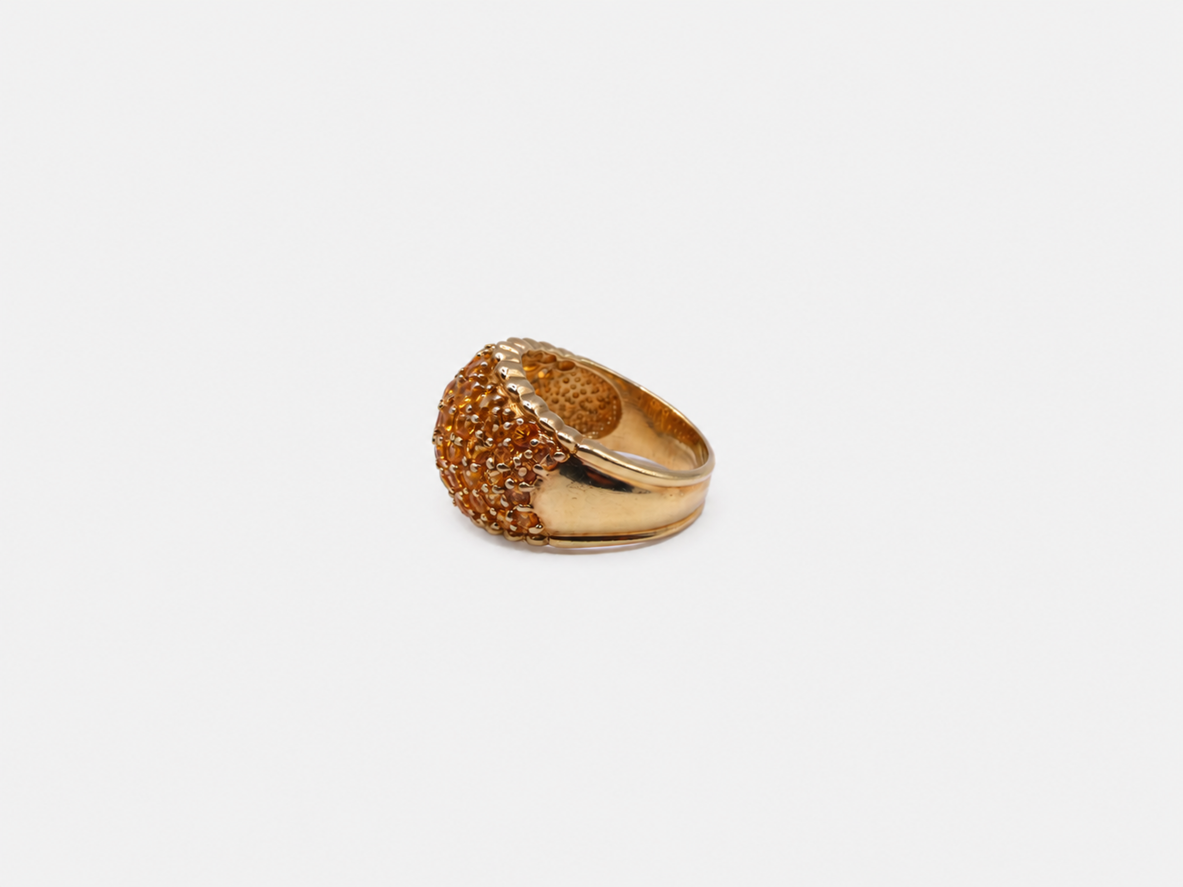 Vintage Gold Citrine Cluster Ring