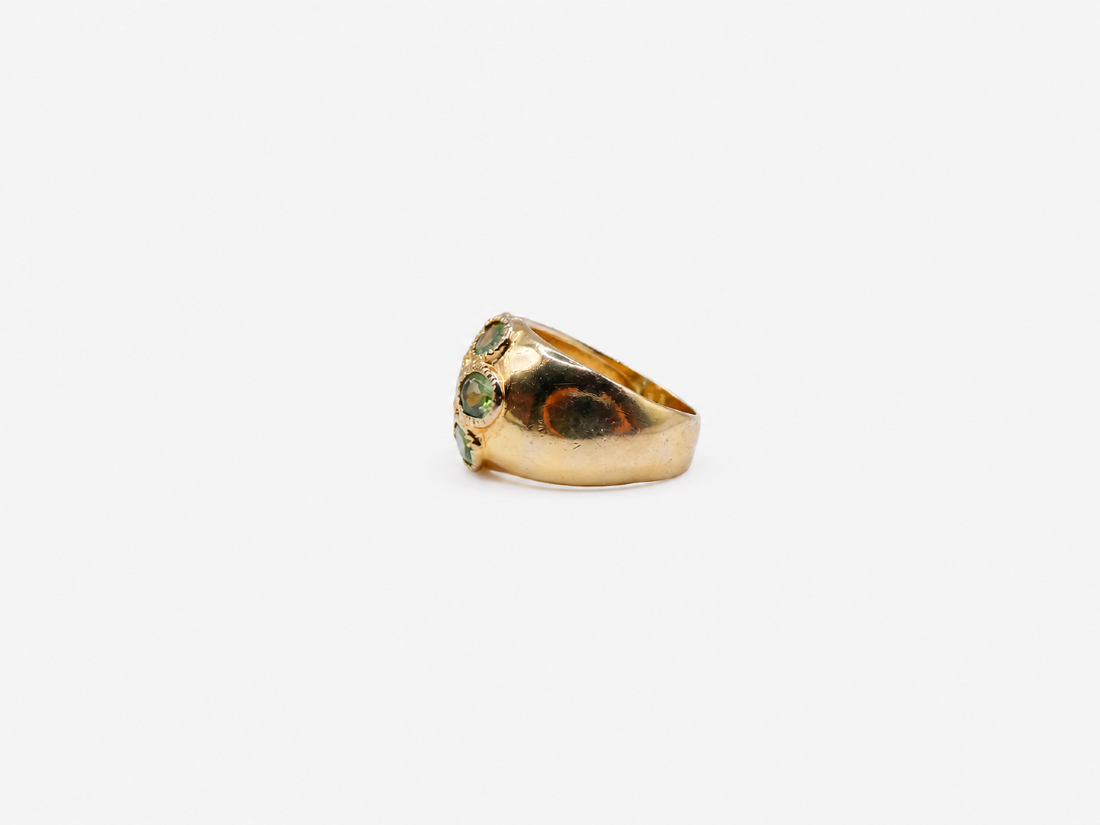 Vintage Gold Peridot Cluster Ring