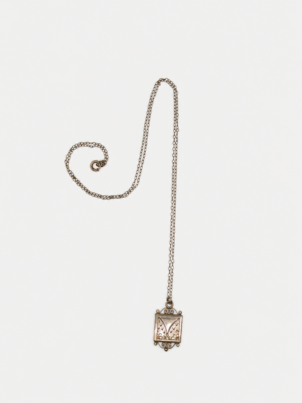 Vintage 12k Gold Filled Square Pendant Necklace