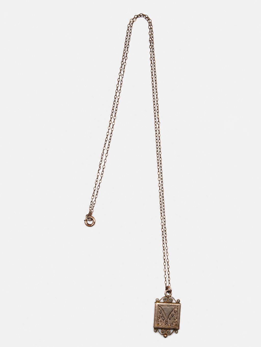 Vintage 12k Gold Filled Square Pendant Necklace