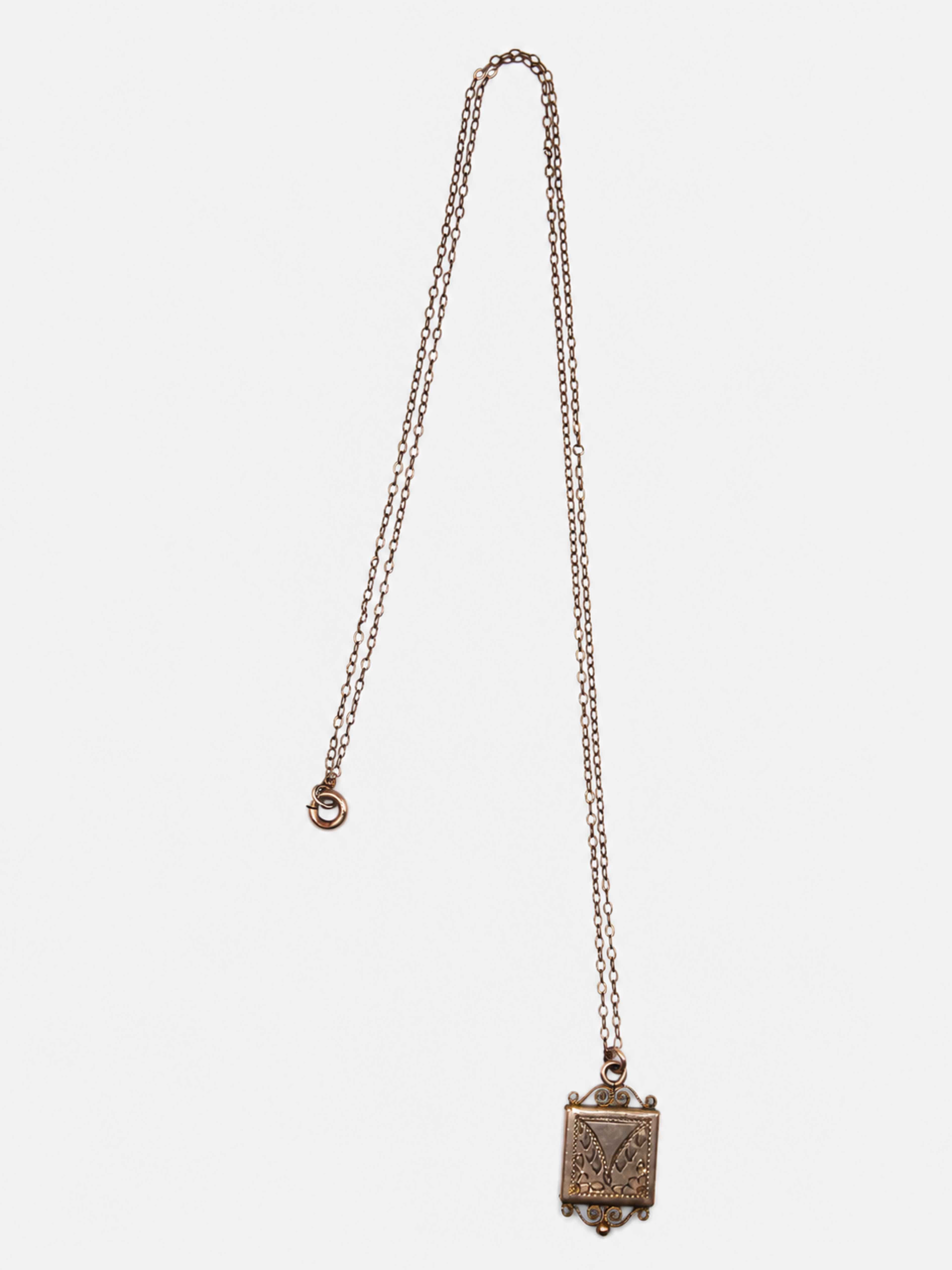 Vintage 12k Gold Filled Square Pendant Necklace