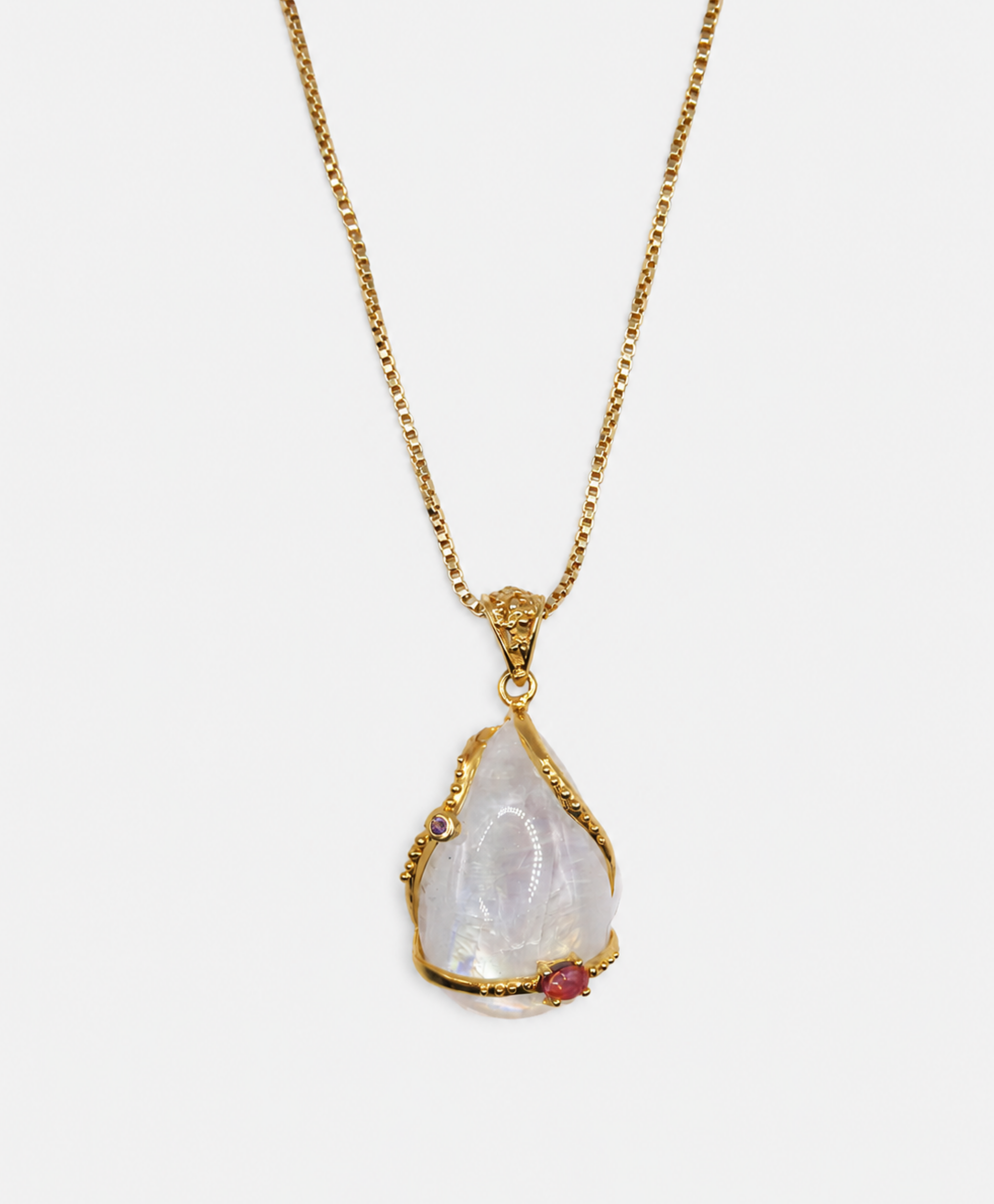 Vintage Moonstone Gold Over Sterling Pendant