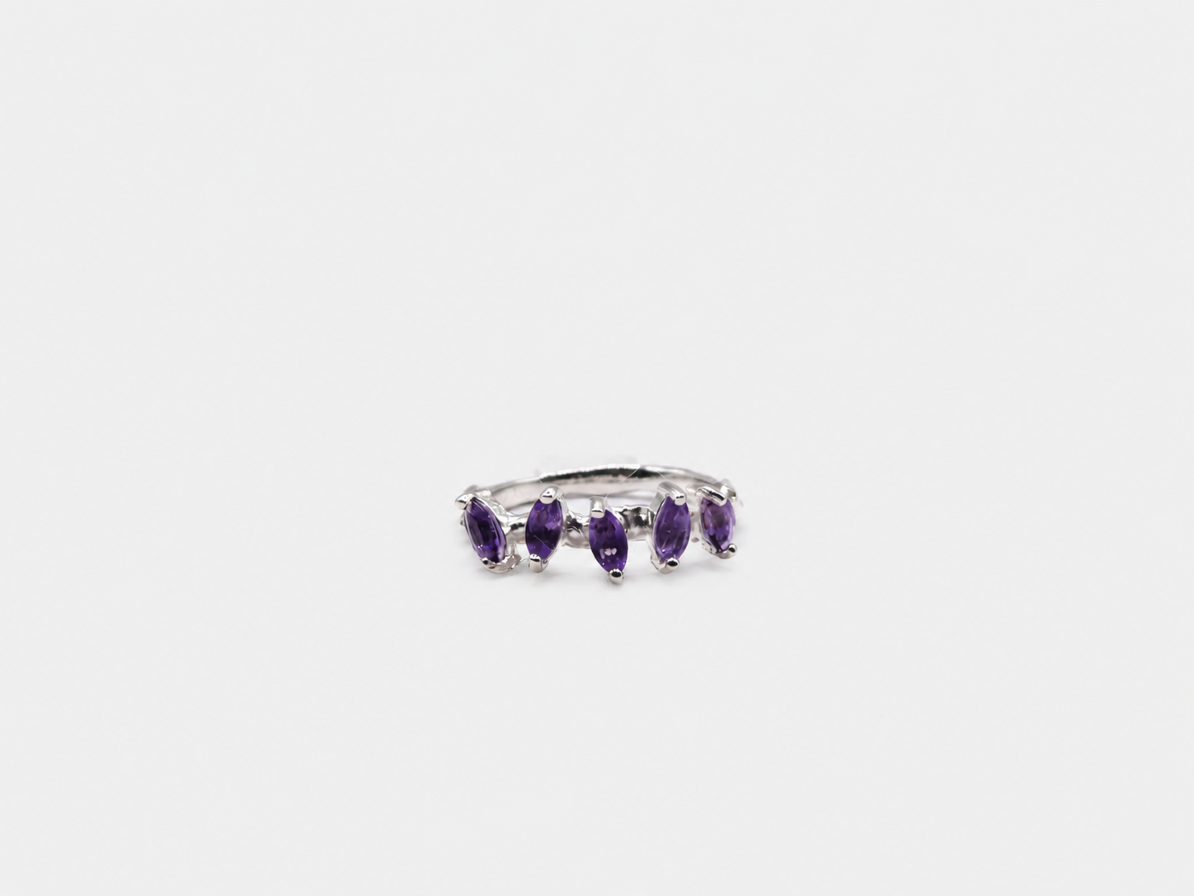 Vintage Raw Amethyst Silver Ring