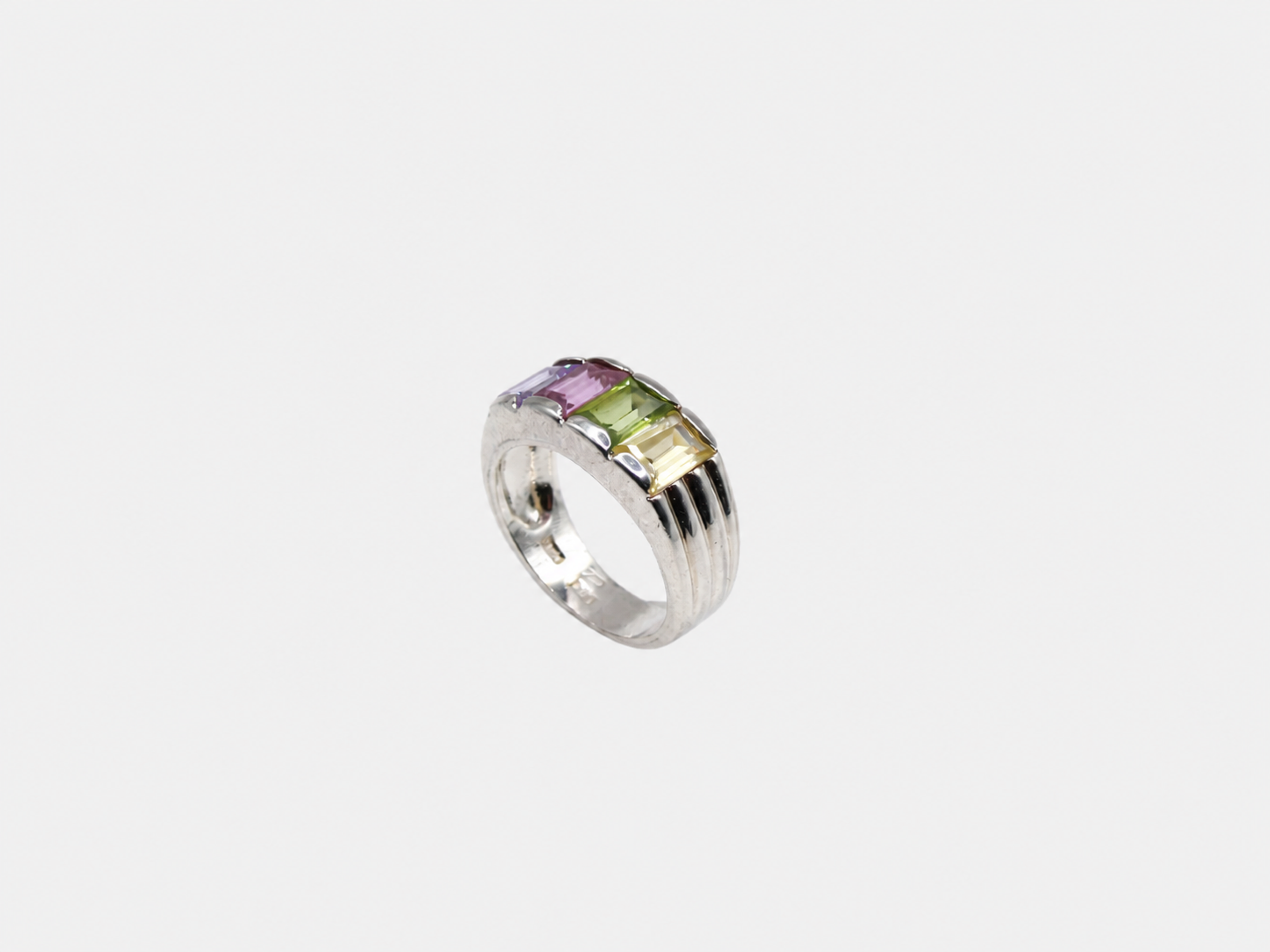 Vintage Rainbow CZ Band Ring