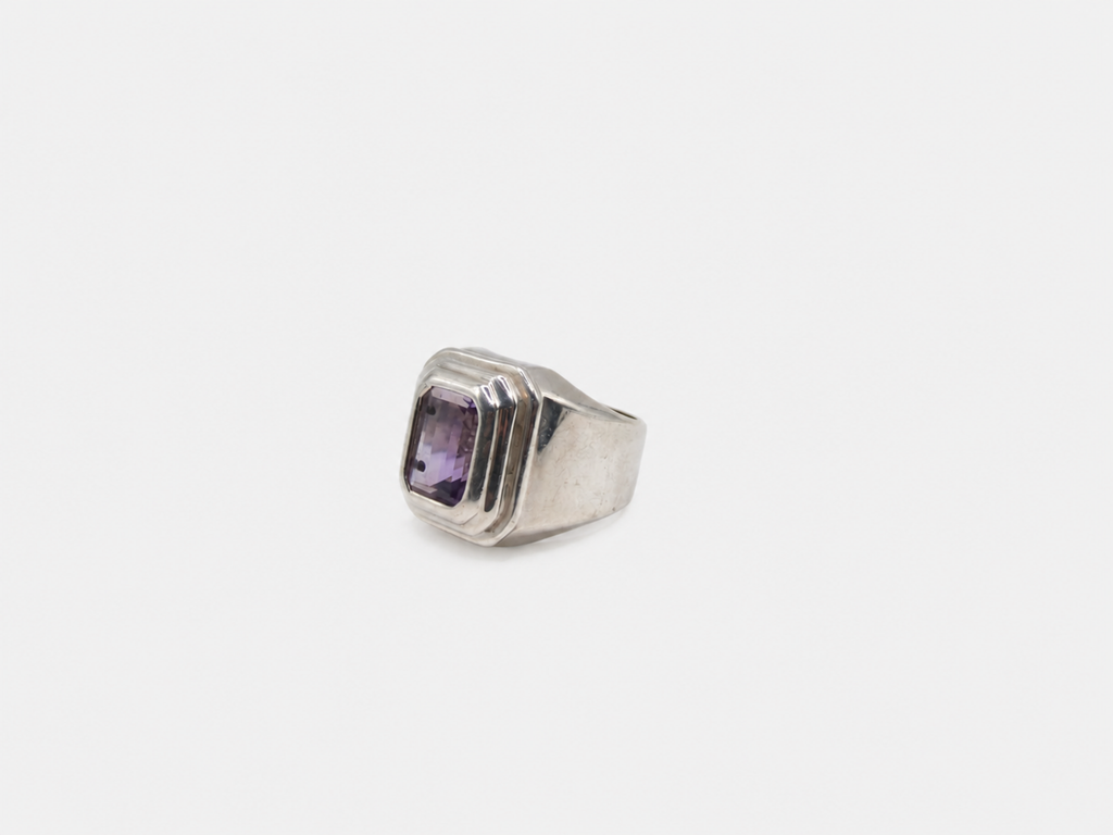 Vintage Emerald Cut Amethyst Statement Ring