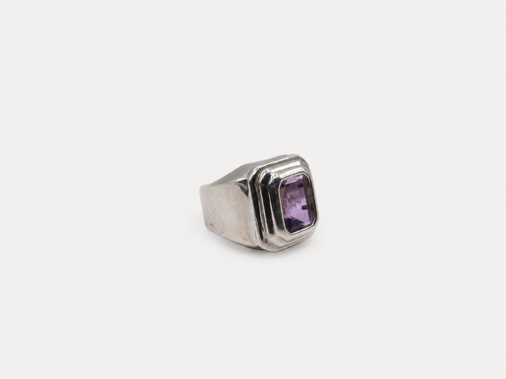 Vintage Emerald Cut Amethyst Statement Ring