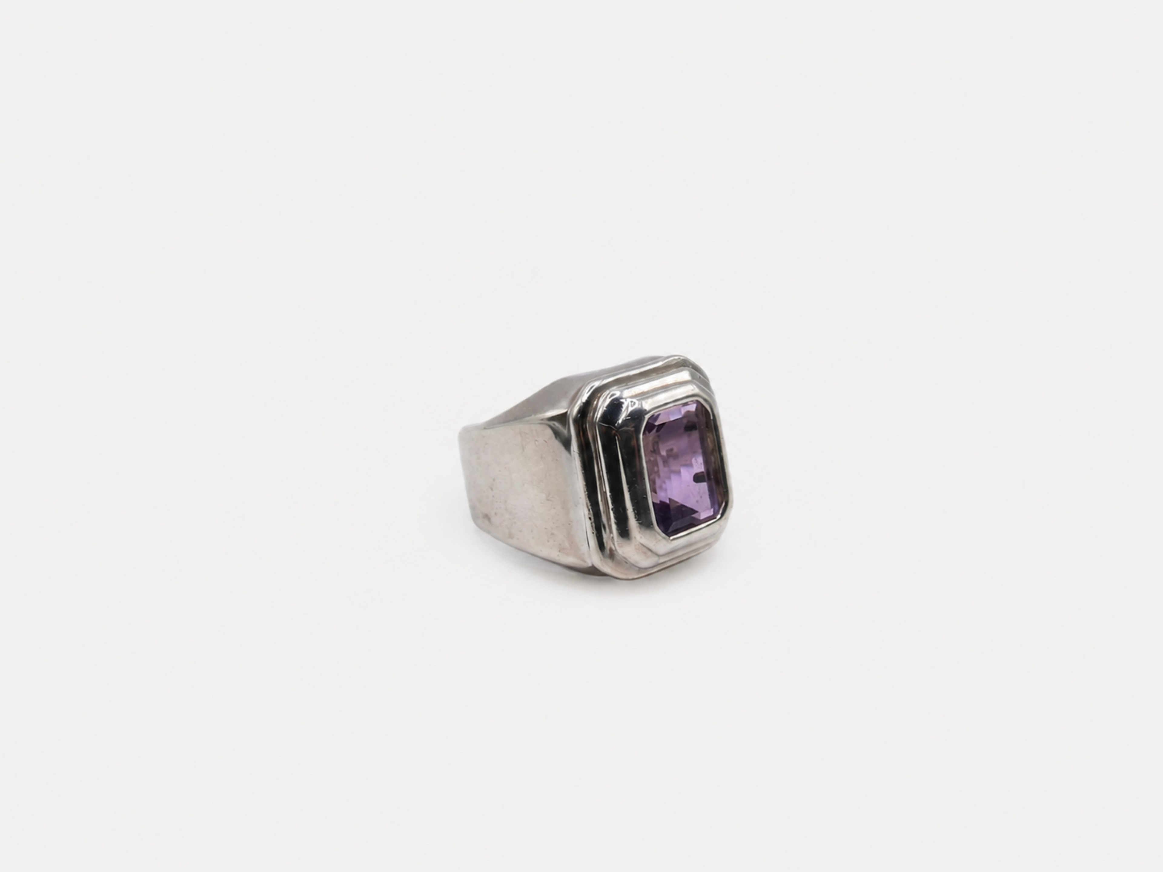Vintage Emerald Cut Amethyst Statement Ring
