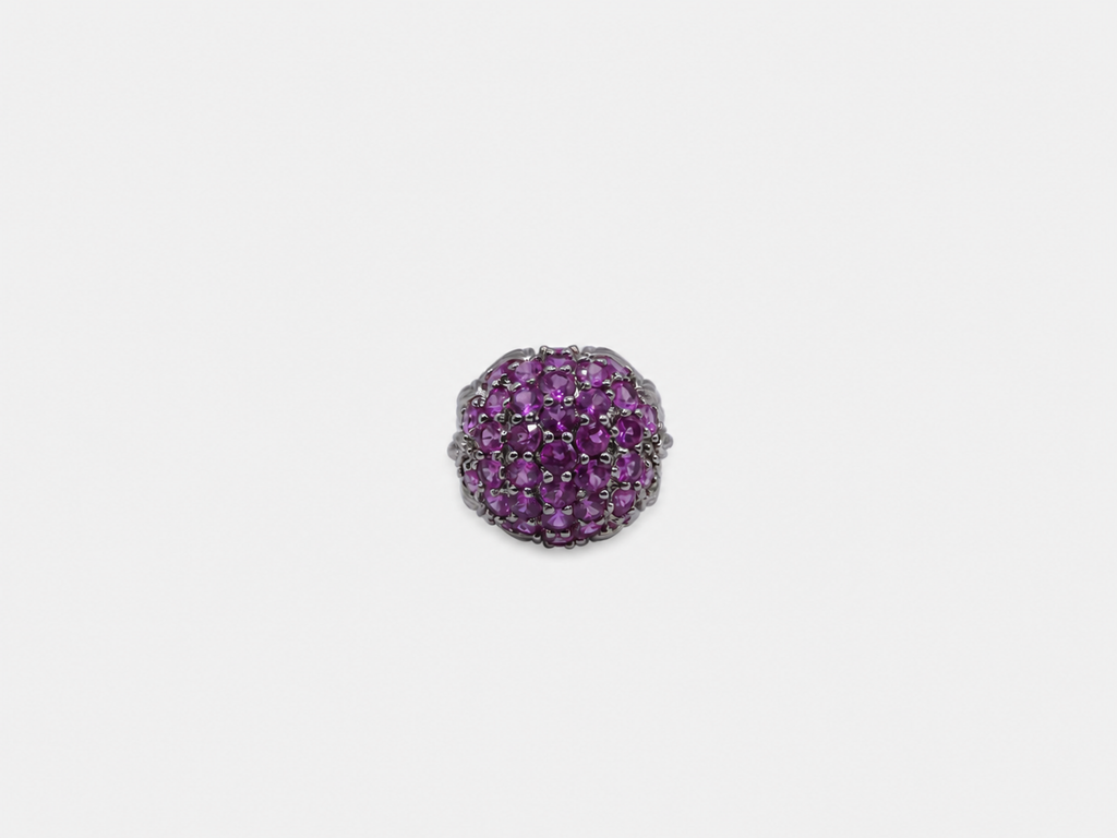 Vintage Pink Topaz Cluster Dome Ring