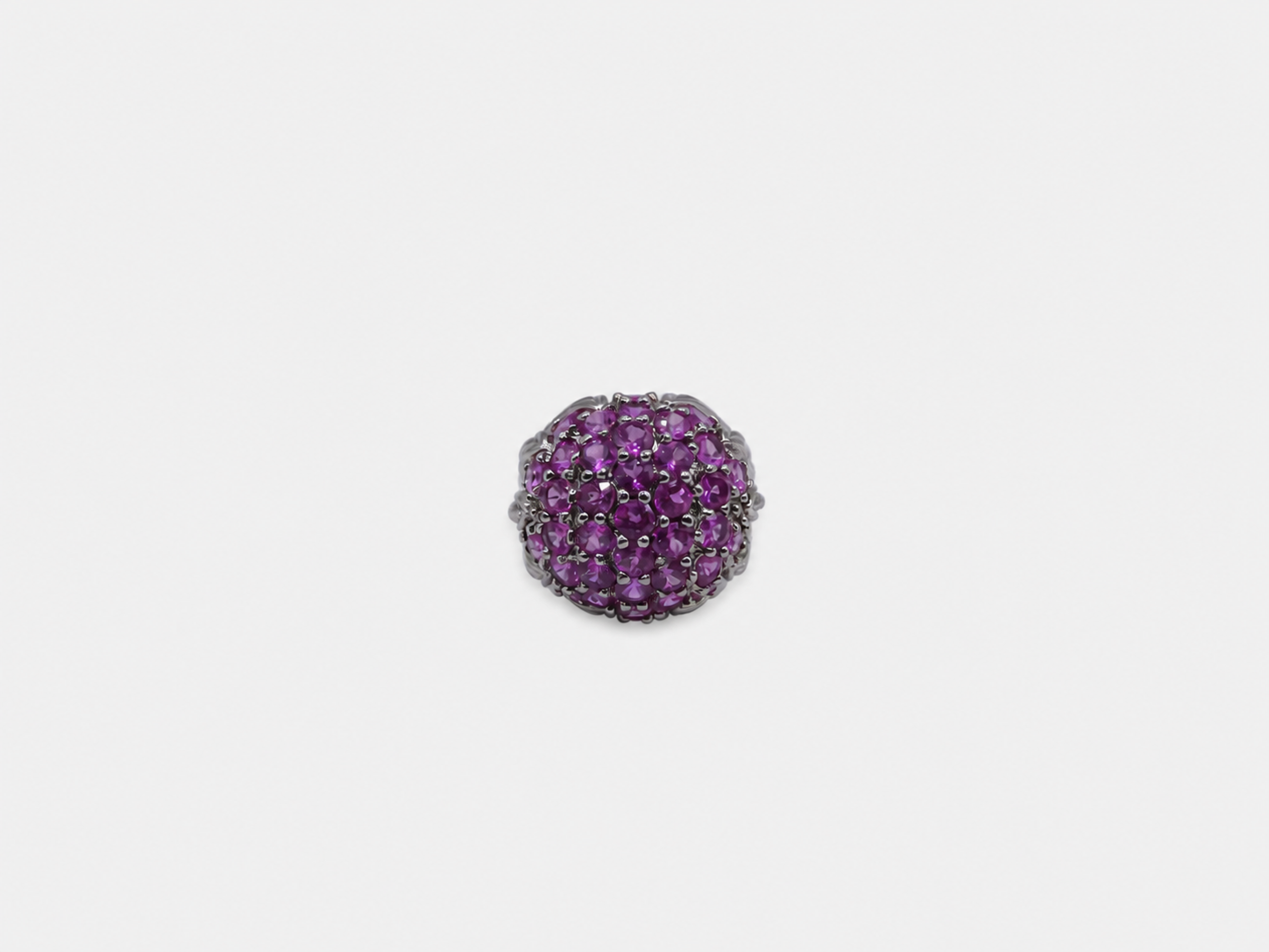 Vintage Pink Topaz Cluster Dome Ring