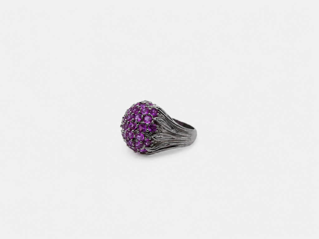 Vintage Pink Topaz Cluster Dome Ring