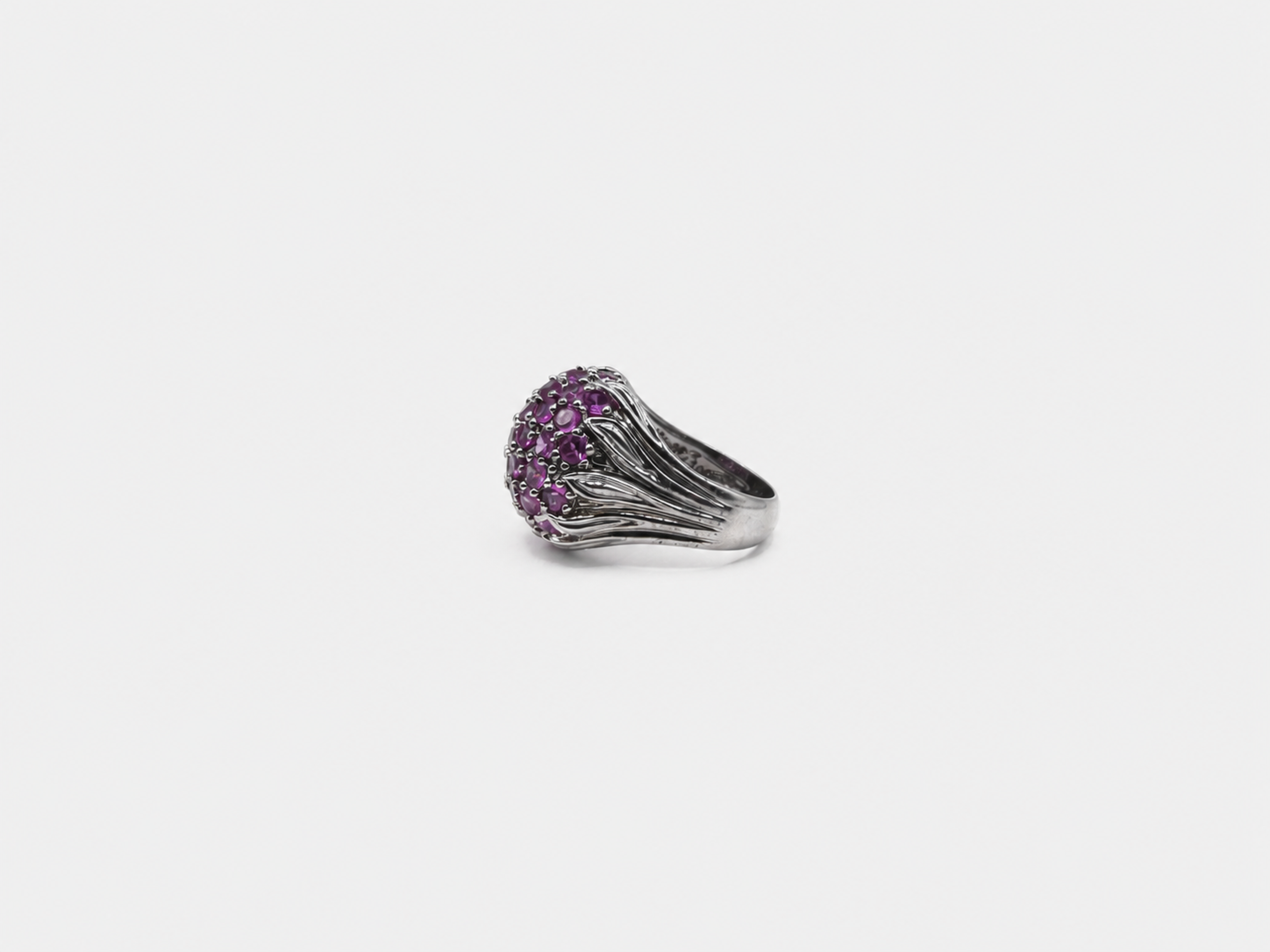 Vintage Pink Topaz Cluster Dome Ring