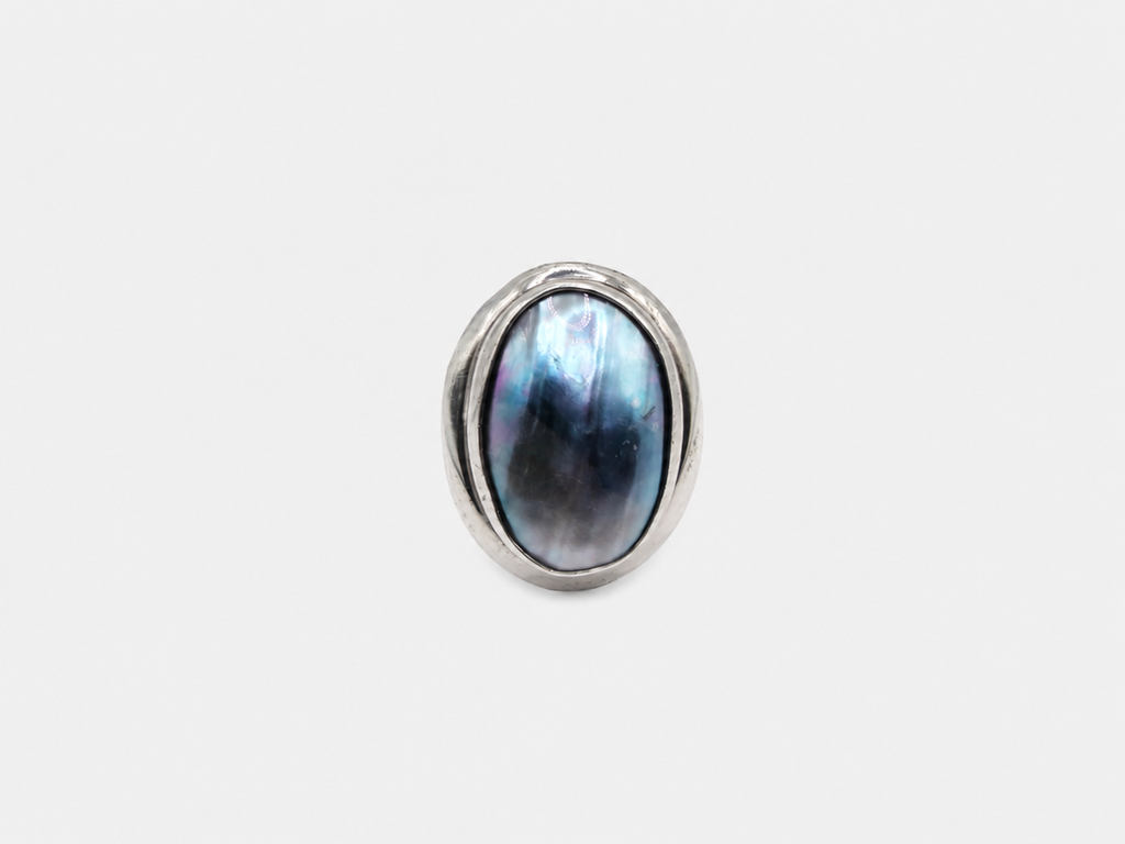 Vintage Silver Labradorite Oval Ring