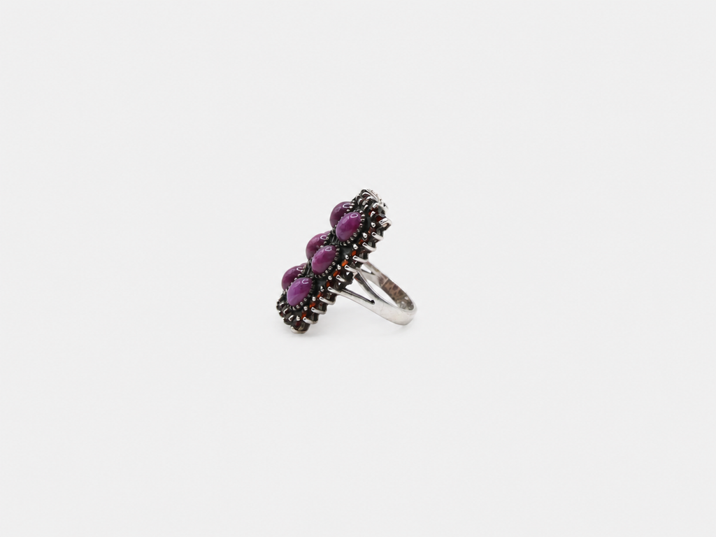 Vintage Navajo Ruby Cabochon Statement Ring