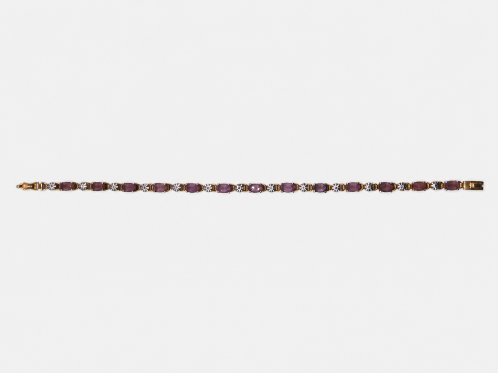 Vintage Gold Smoky Topaz Tennis Bracelet