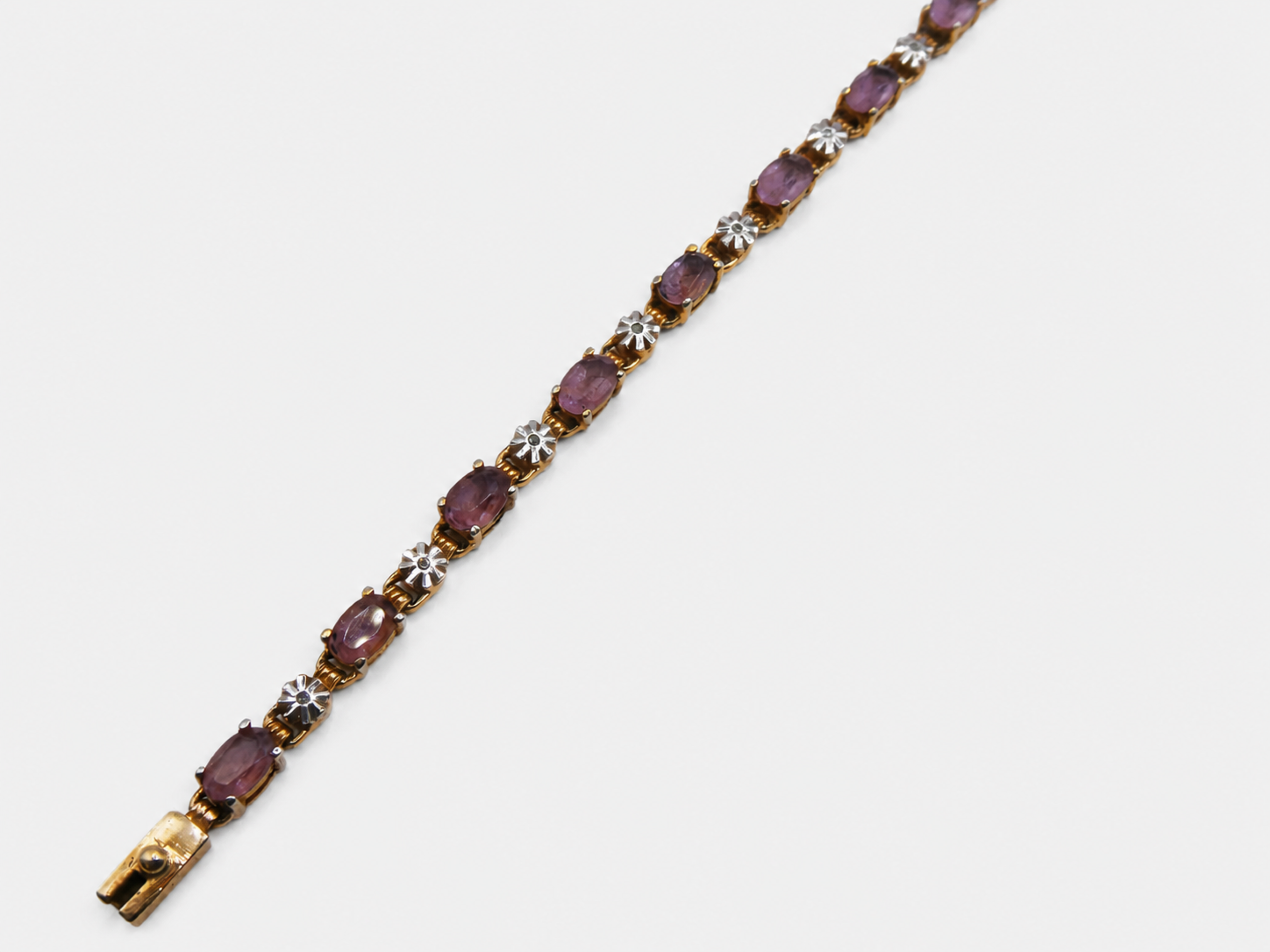 Vintage Gold Smoky Topaz Tennis Bracelet
