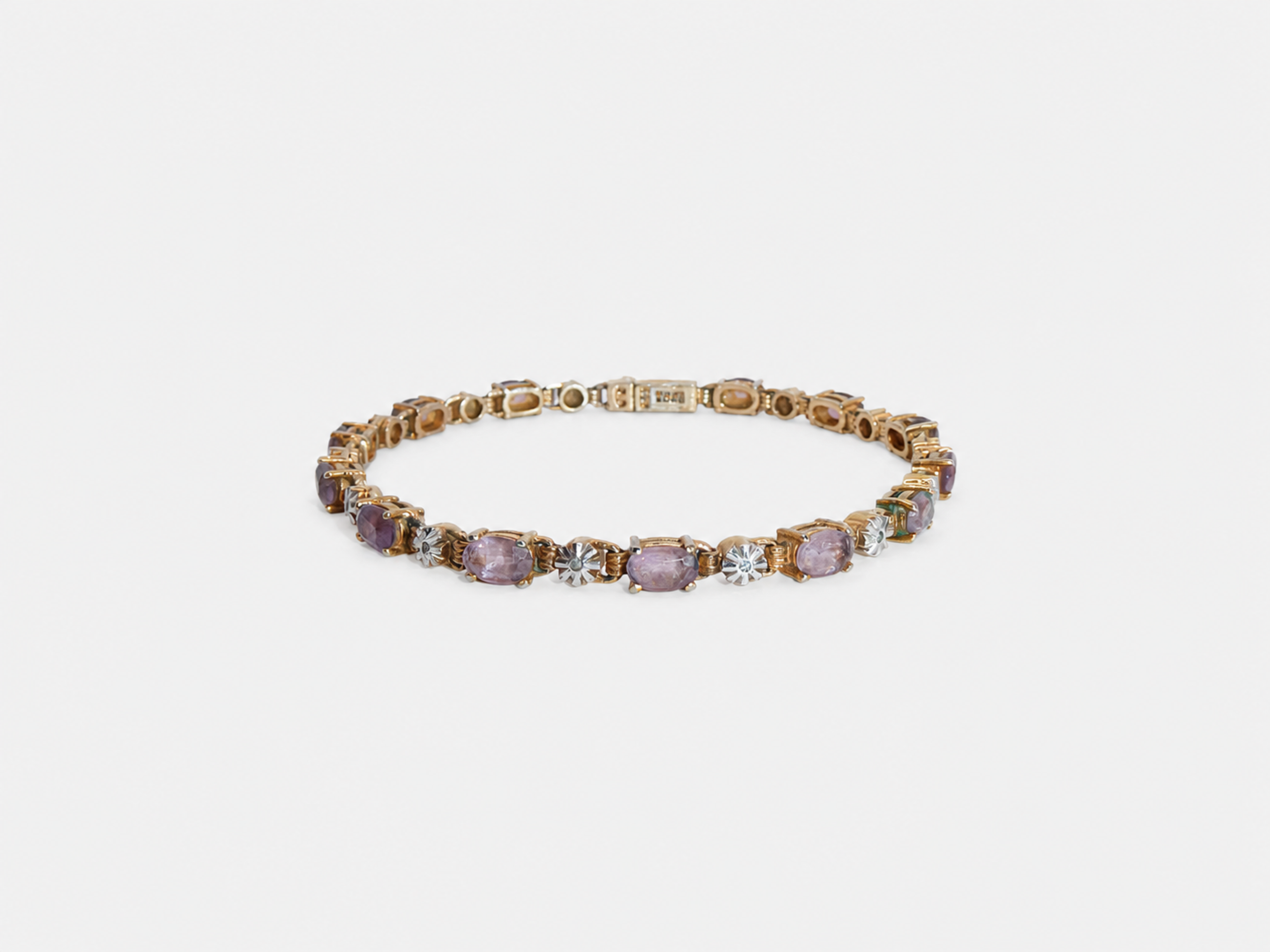 Vintage Gold Smoky Topaz Tennis Bracelet