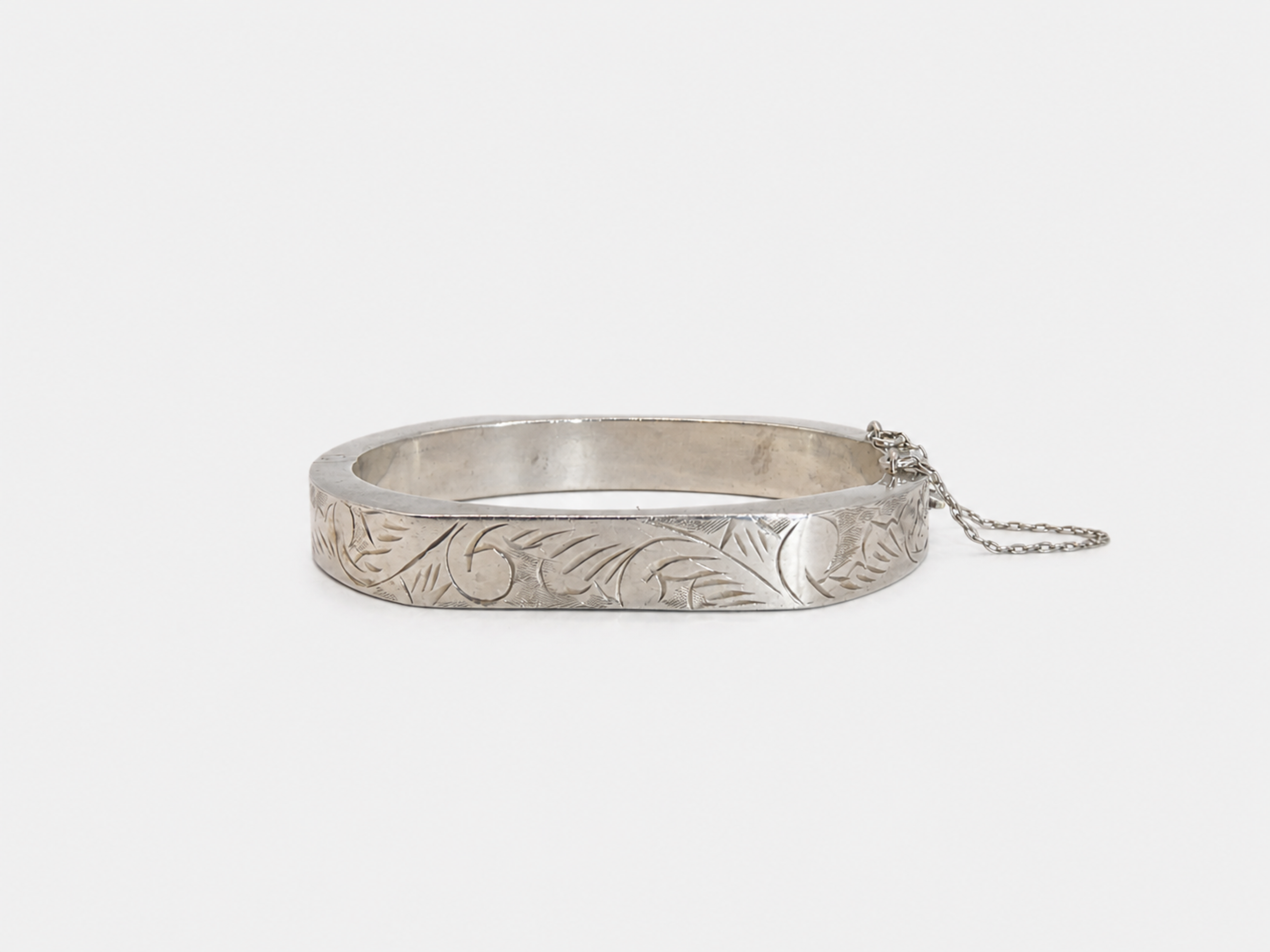 Vintage Silver Squared Bangle Bracelet