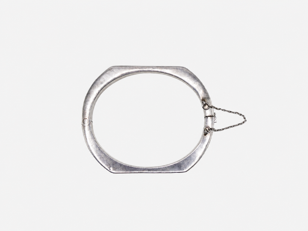 Vintage Silver Squared Bangle Bracelet