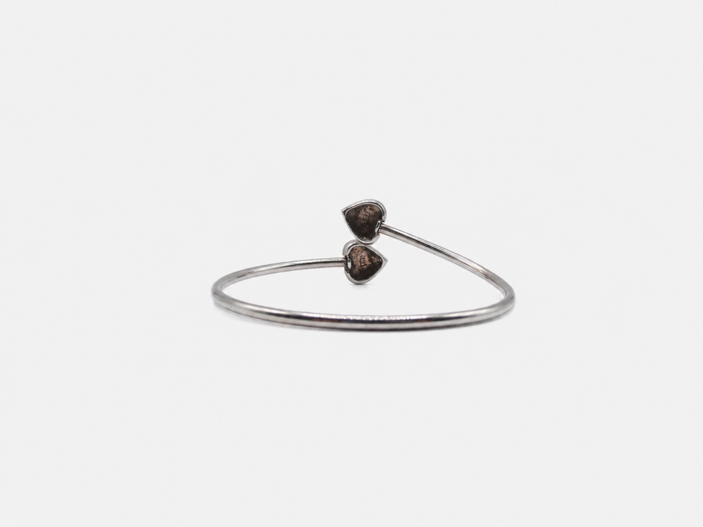 Vintage Silver Heart Wrap Cuff Bracelet