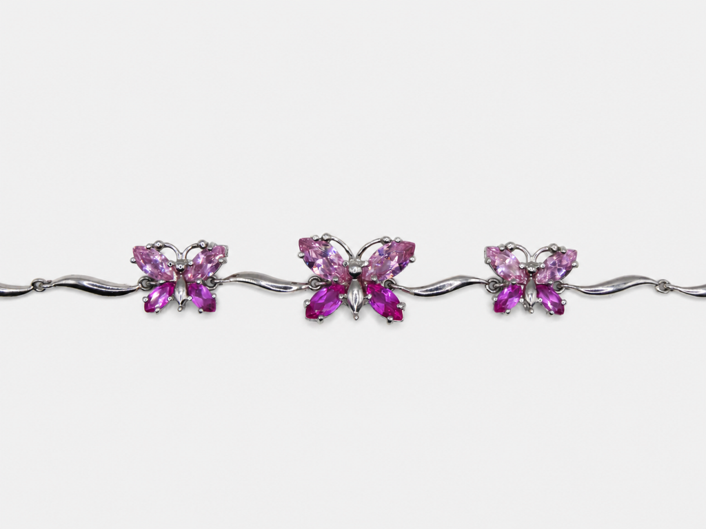 Vintage Silver Butterfly Bracelet