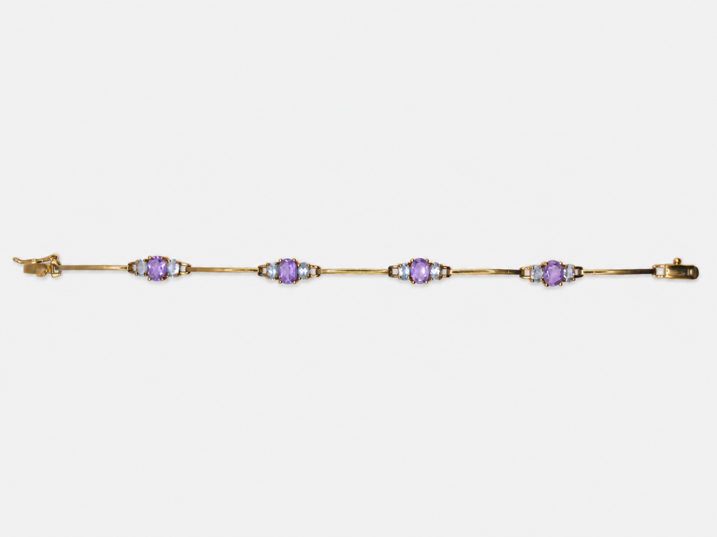 Vintage Gold Amethyst & Topaz Bracelet