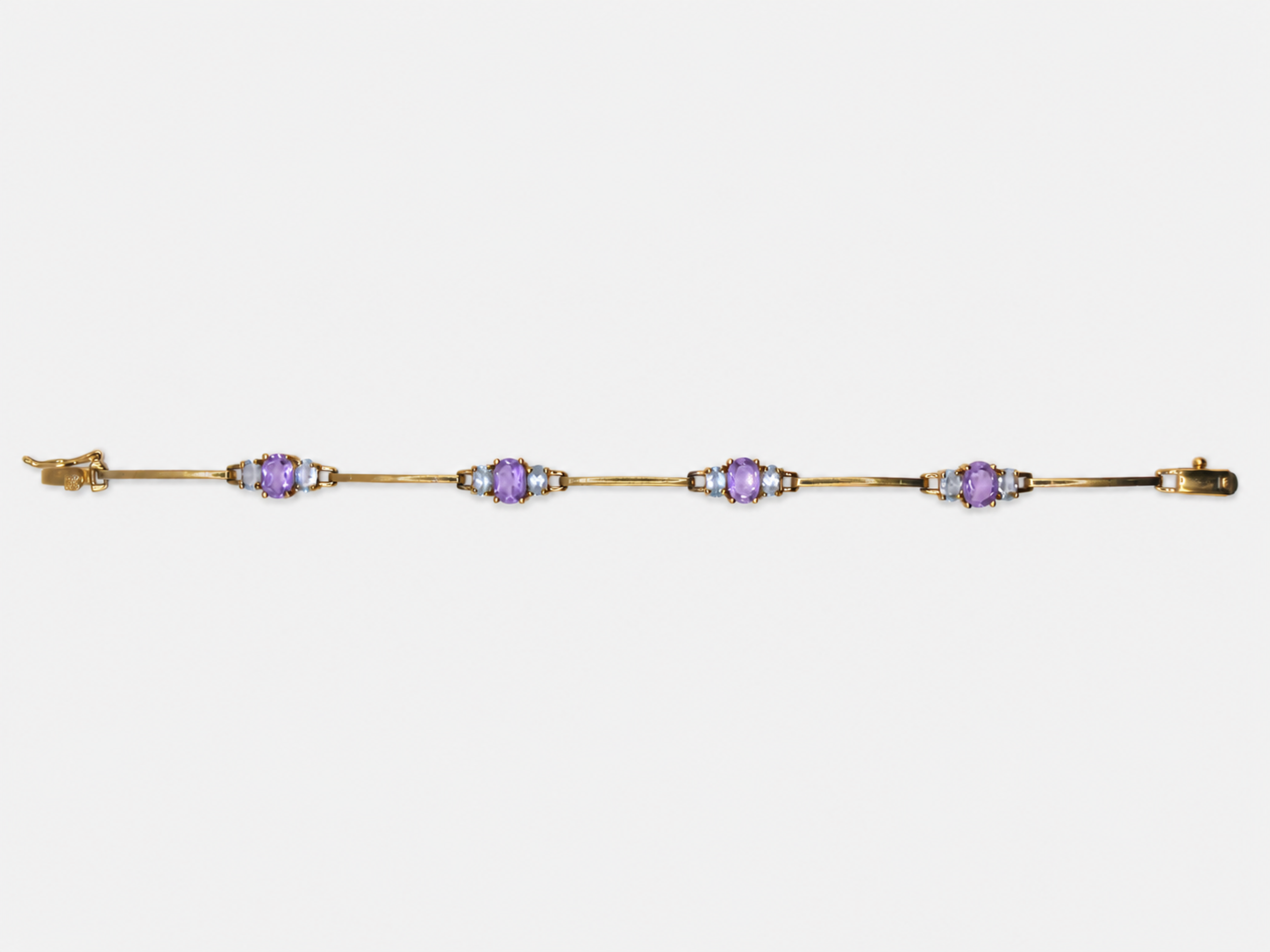 Vintage Gold Amethyst & Topaz Bracelet