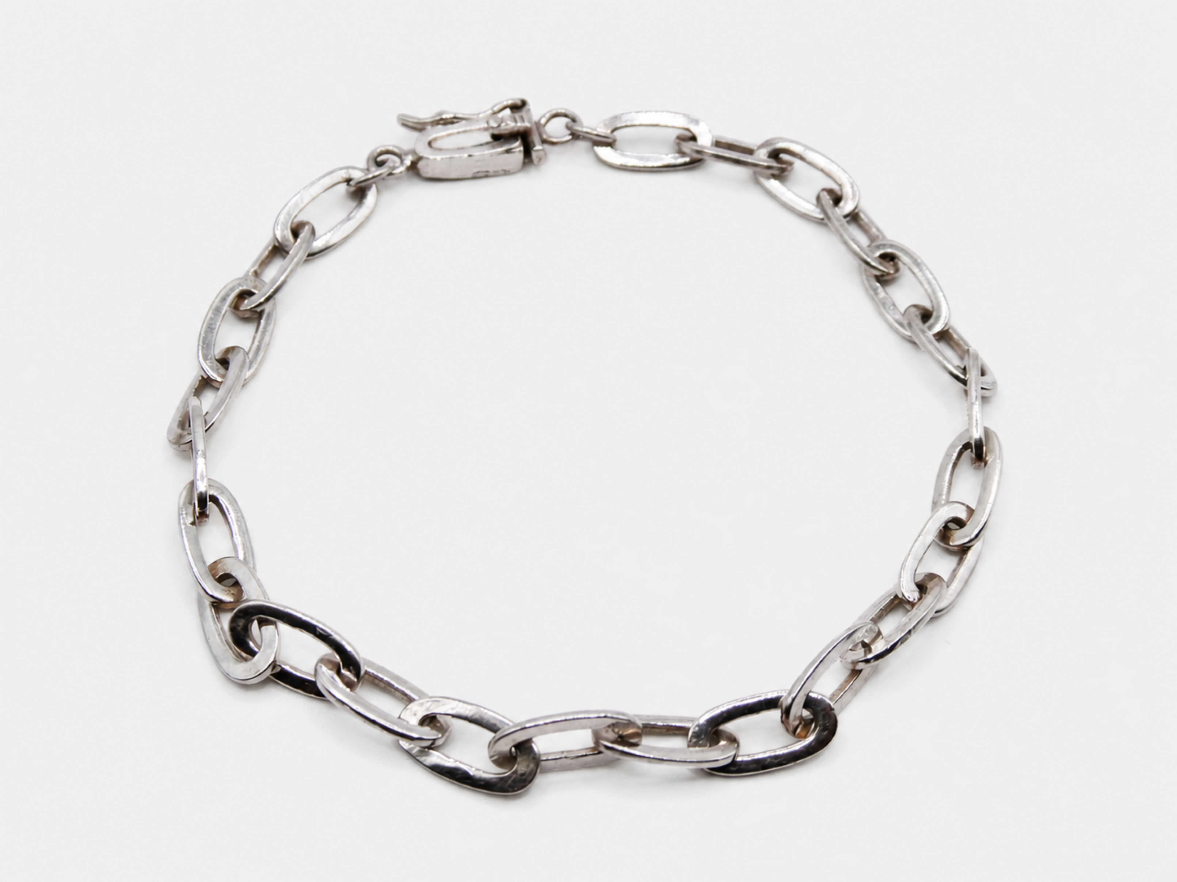 Vintage Silver Oval Link Bracelet