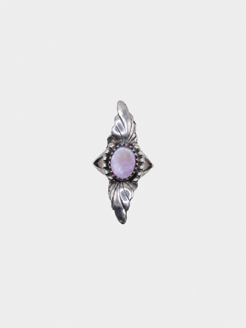 Vintage Navajo Pink Mother of Pearl Silver Ring