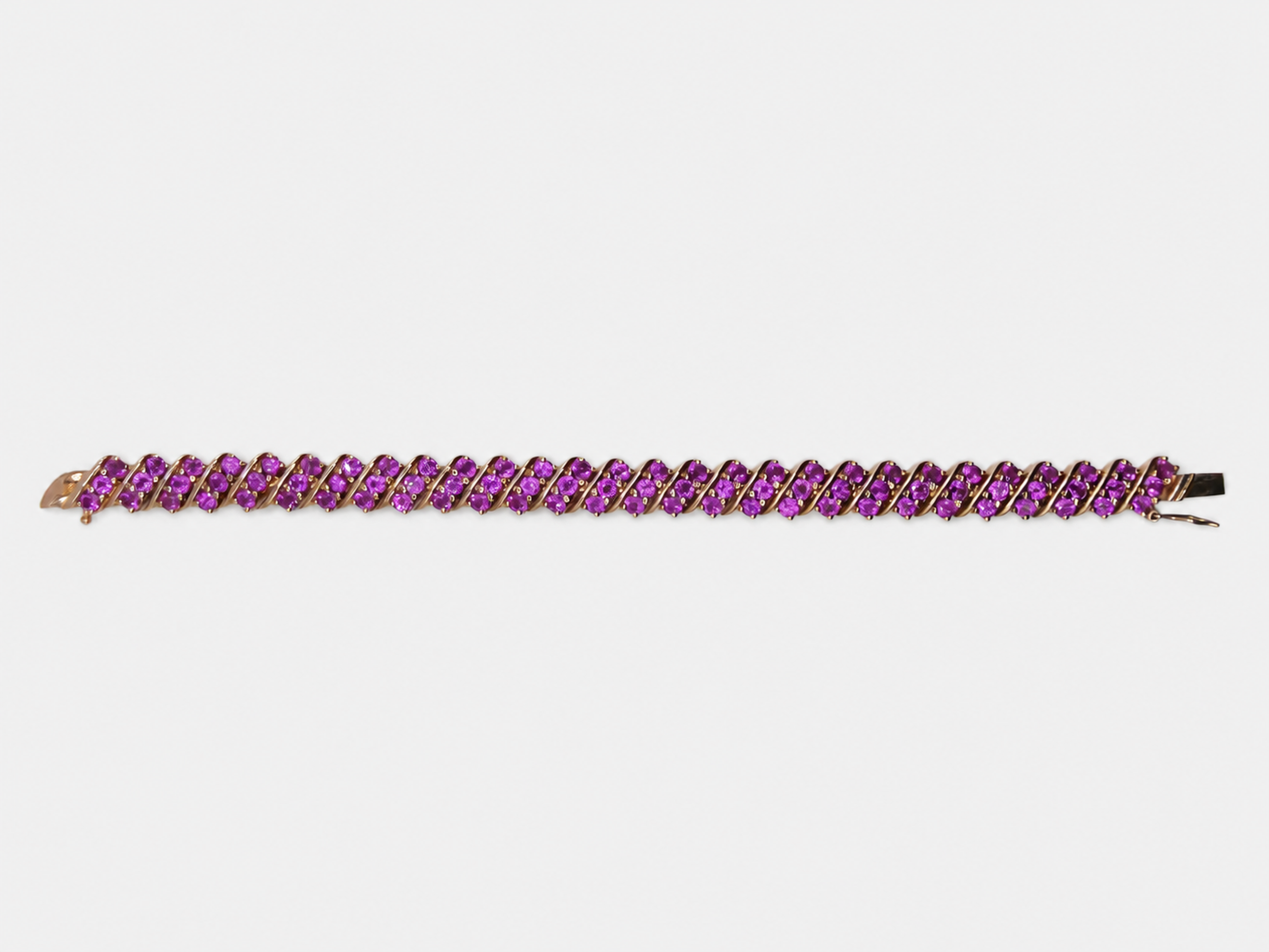 Vintage Gold Lab Ruby Tennis Bracelet