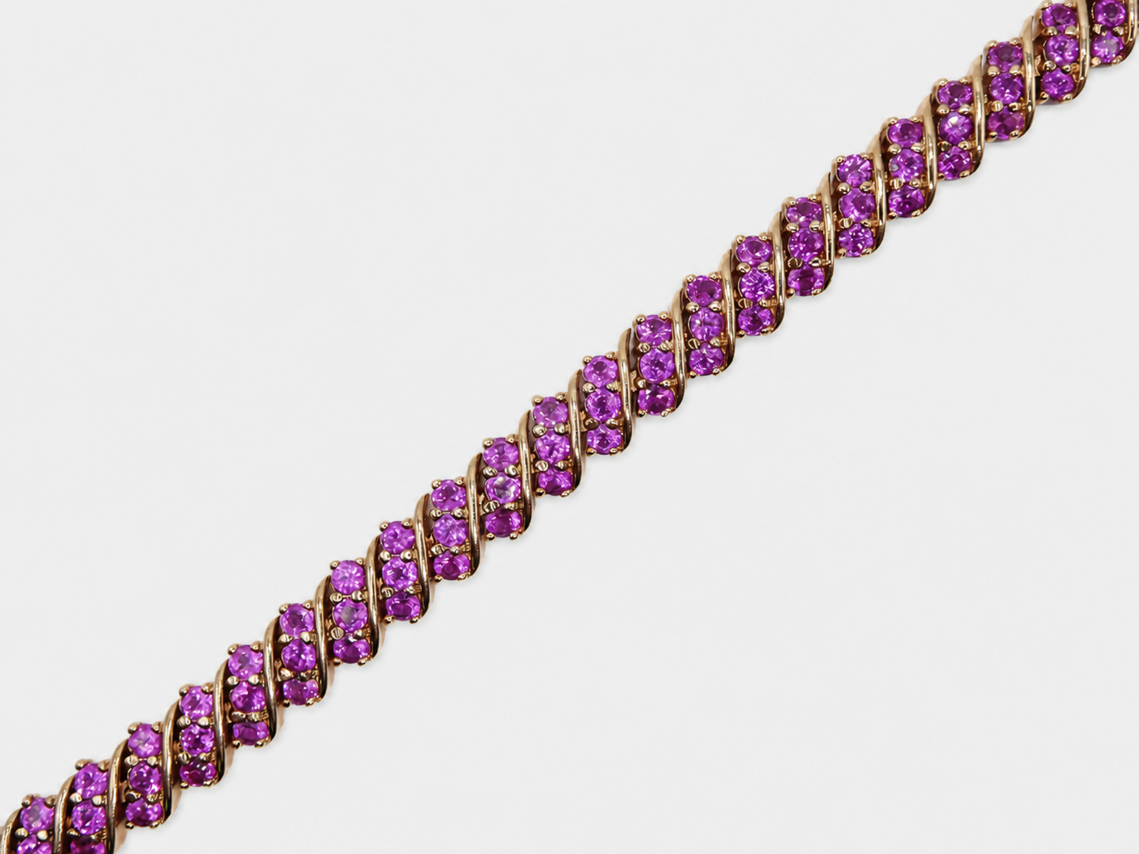 Vintage Gold Lab Ruby Tennis Bracelet