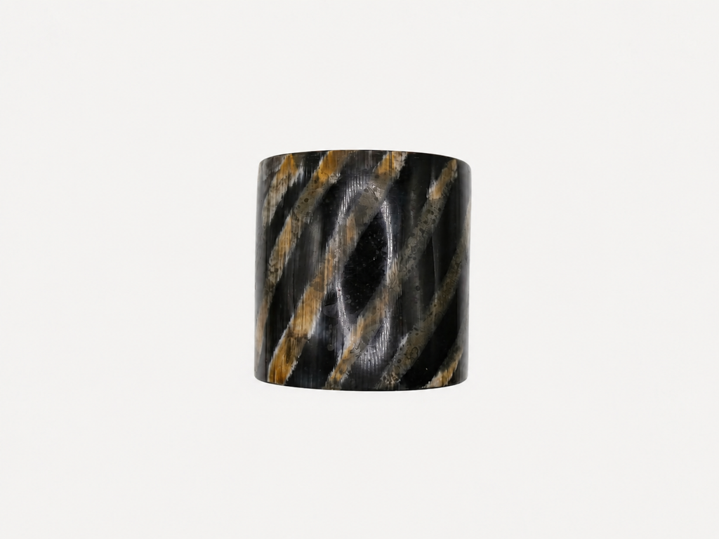 Vintage 3" Wide Natural Tiger Striped Horn Cuff Bracelet