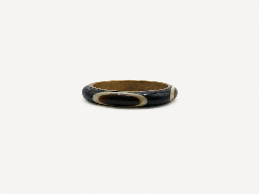 Vintage Horn Inlay Bangle Bracelet