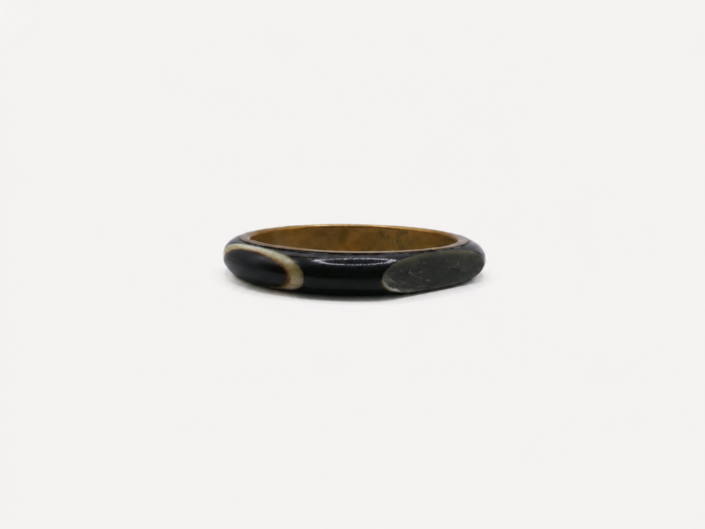 Vintage Horn Inlay Bangle Bracelet