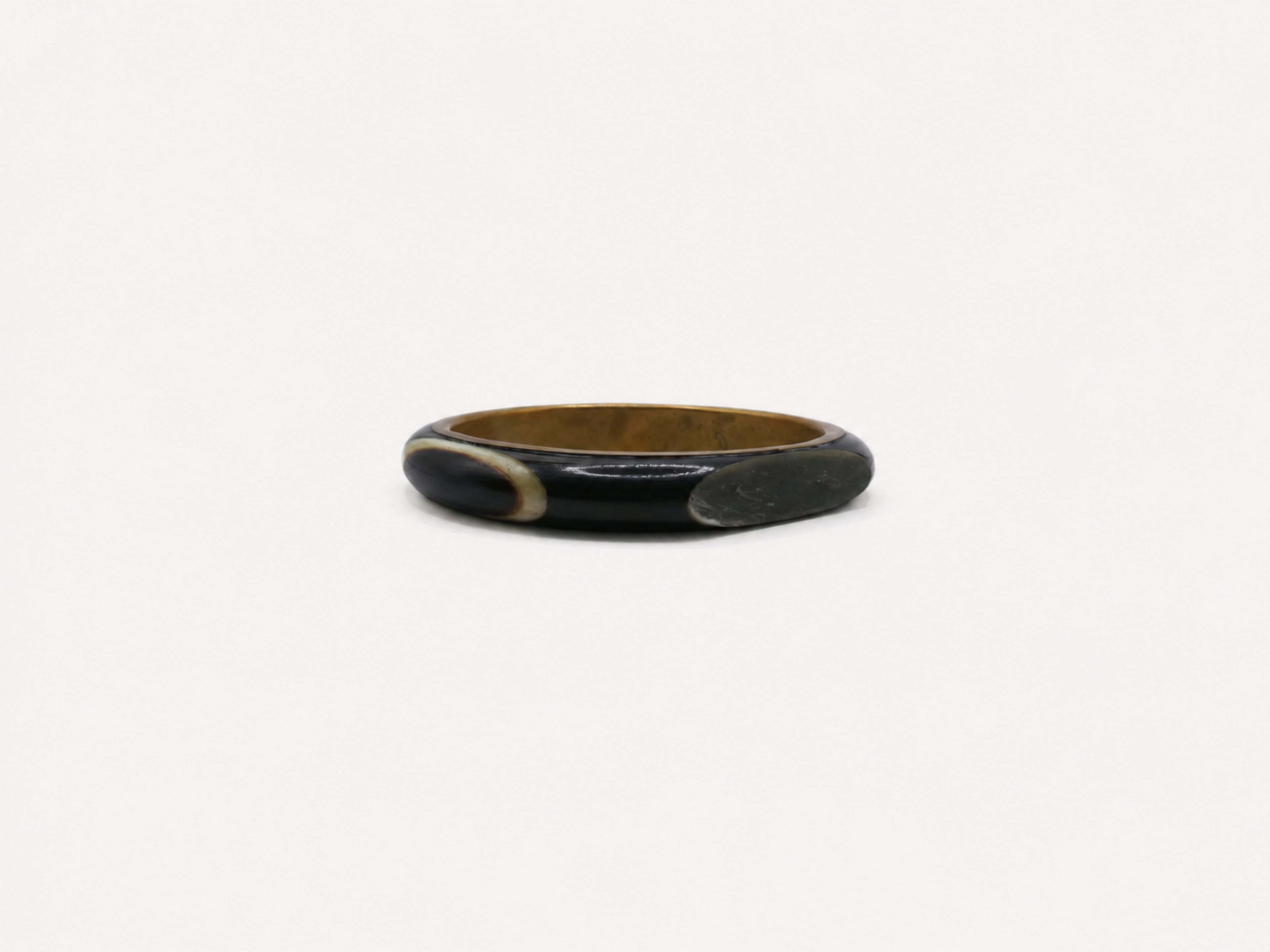 Vintage Horn Inlay Bangle Bracelet