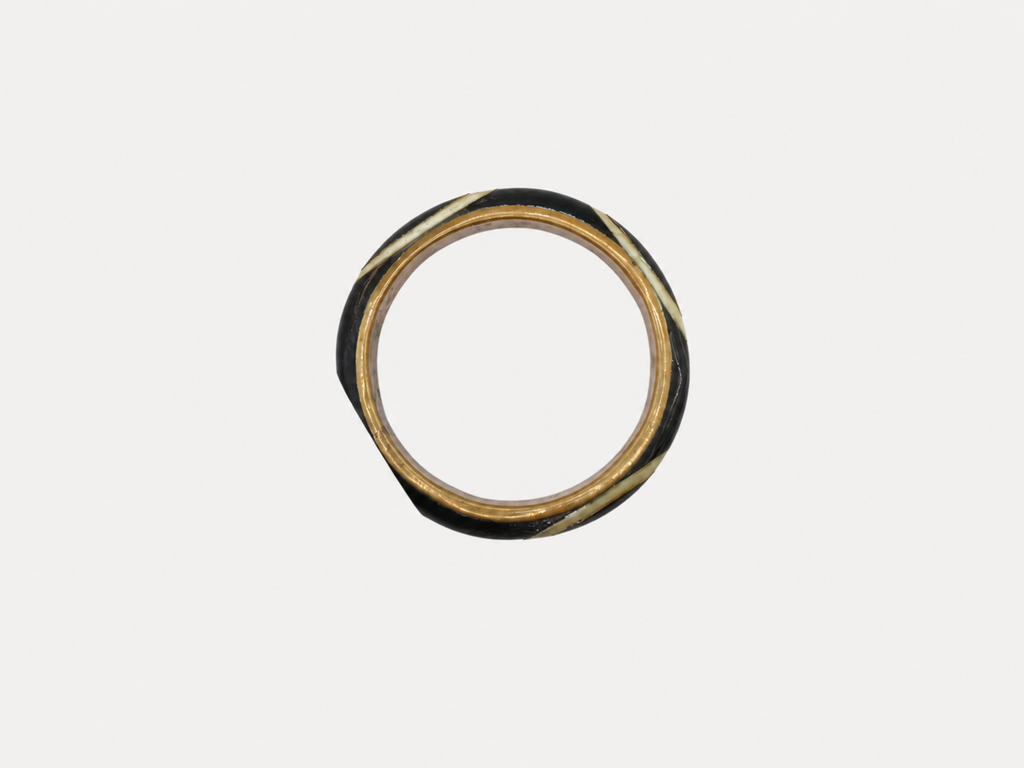 Vintage Horn Inlay Bangle Bracelet
