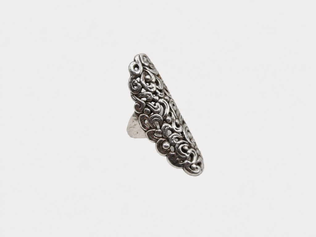 Vintage Silver Scroll Statement Ring