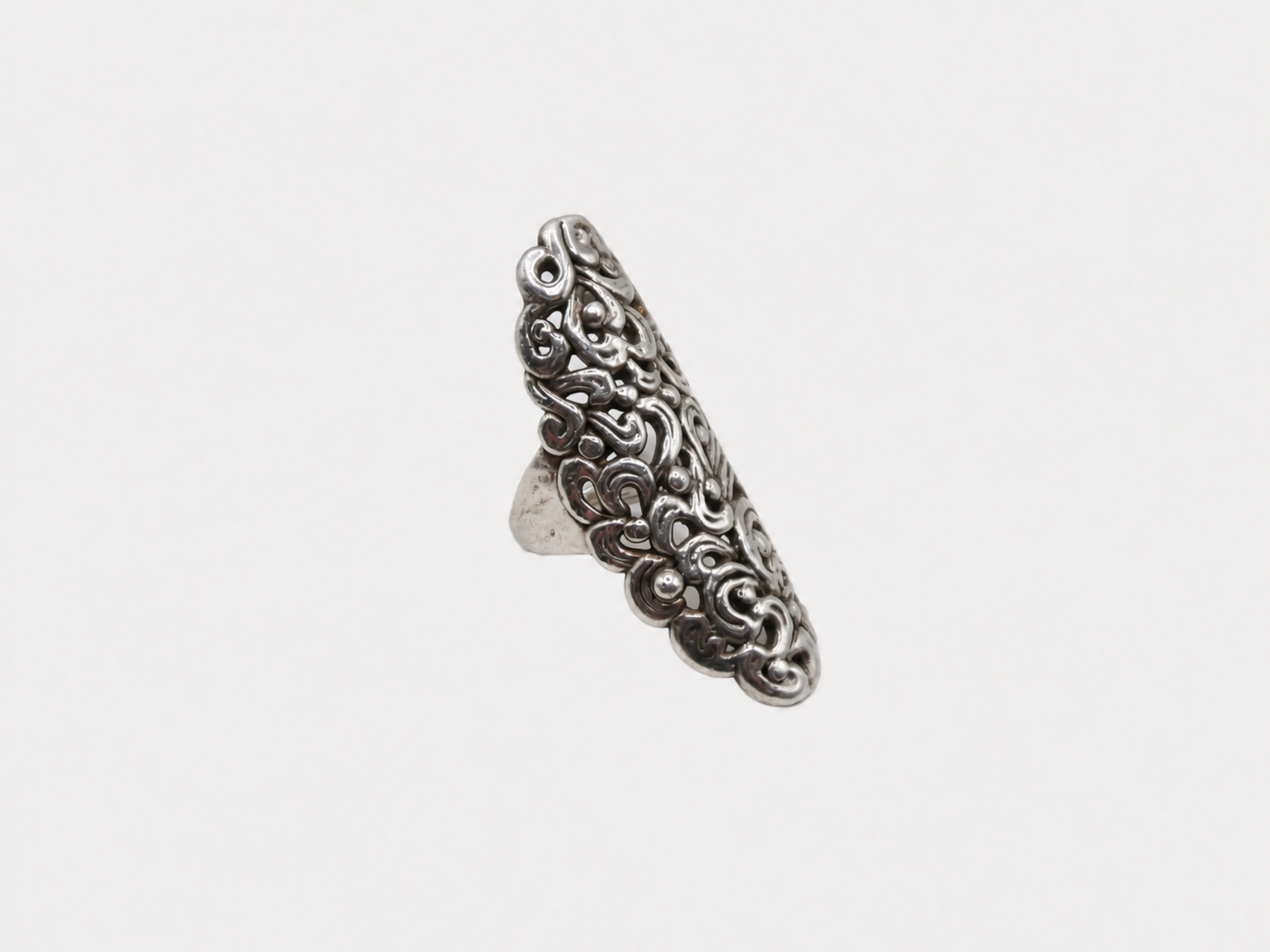Vintage Silver Scroll Statement Ring