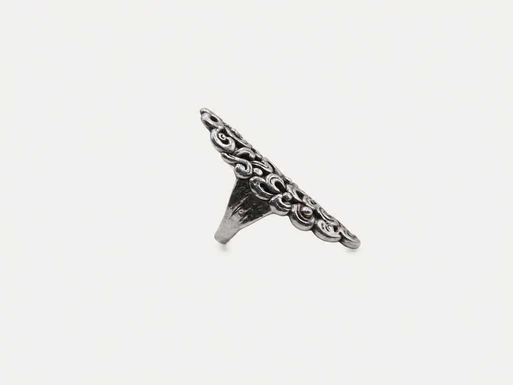 Vintage Silver Scroll Statement Ring